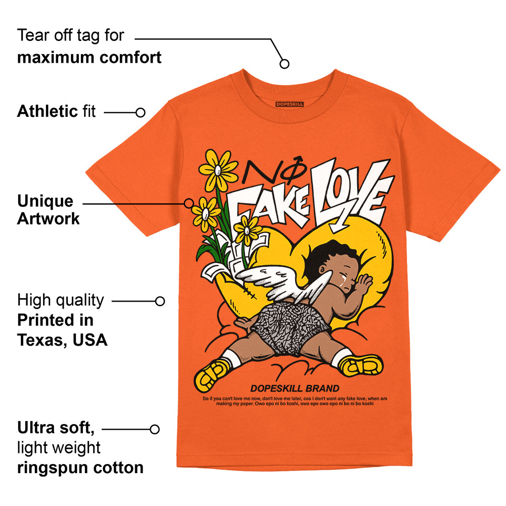 Georgia Peach 3s superstreetwear Orange T-shirt No Fake Love Graphic