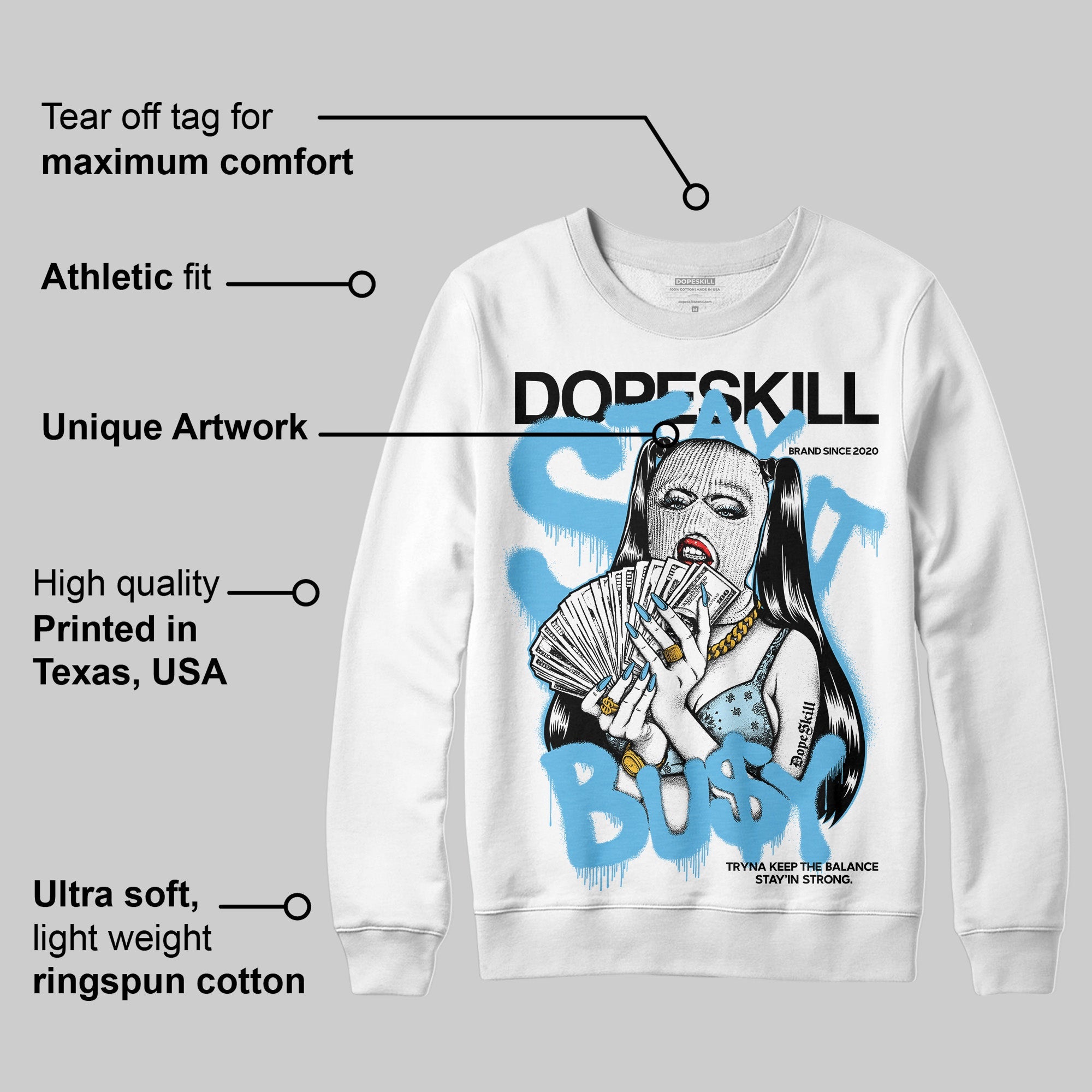 Legend Blue 11s superstreetwear Sweatshirt Stay It Busy Graphic