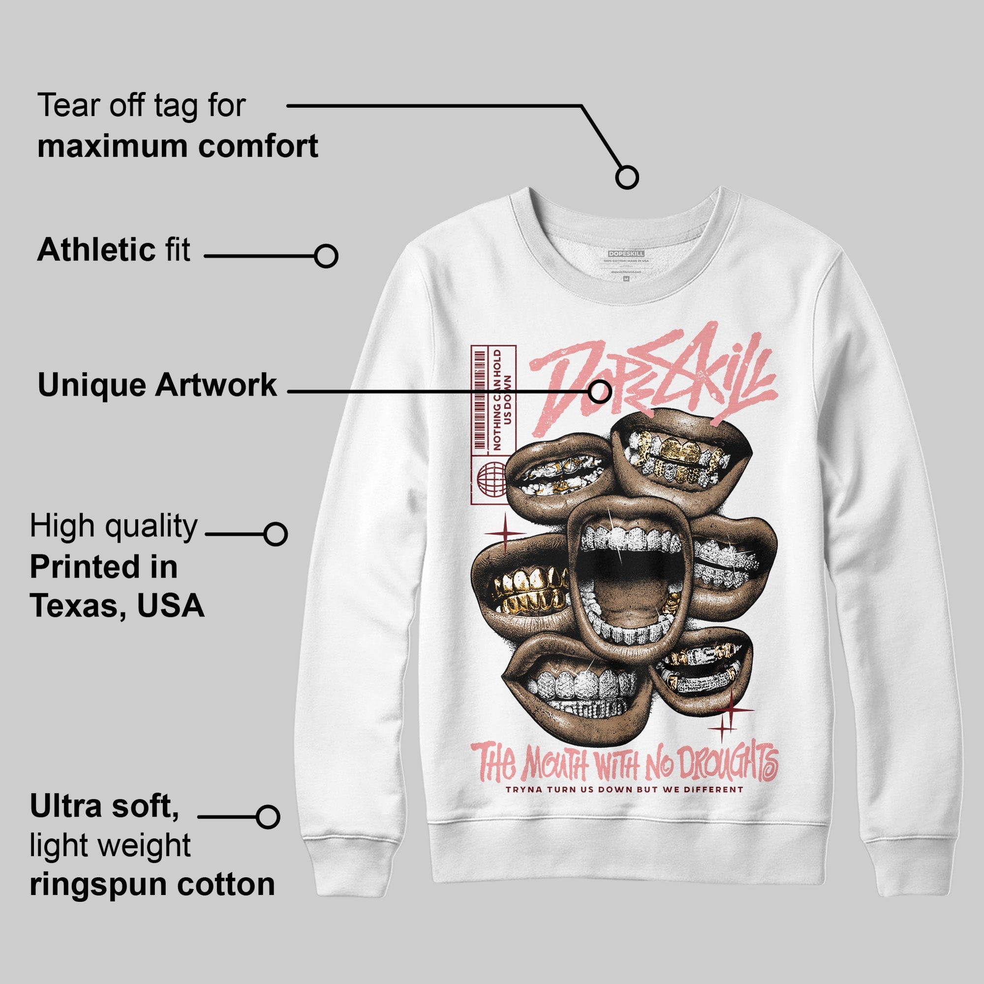 VALENTINE'S Day 3s superstreetwear Sweatshirt The Mouth With No Droughts Graphic