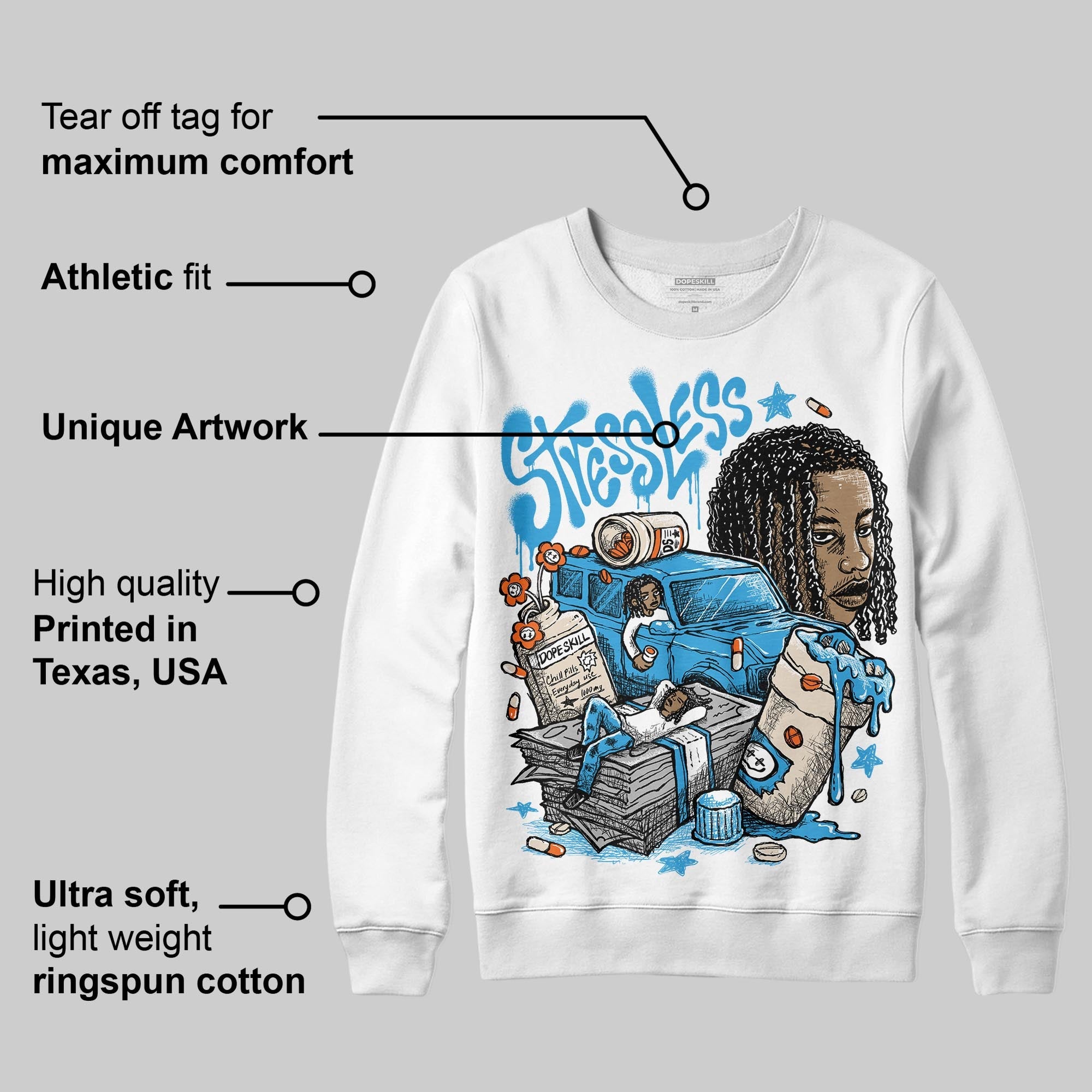 UNC Reimagined 1s superstreetwear Sweatshirt Stressless Graphic