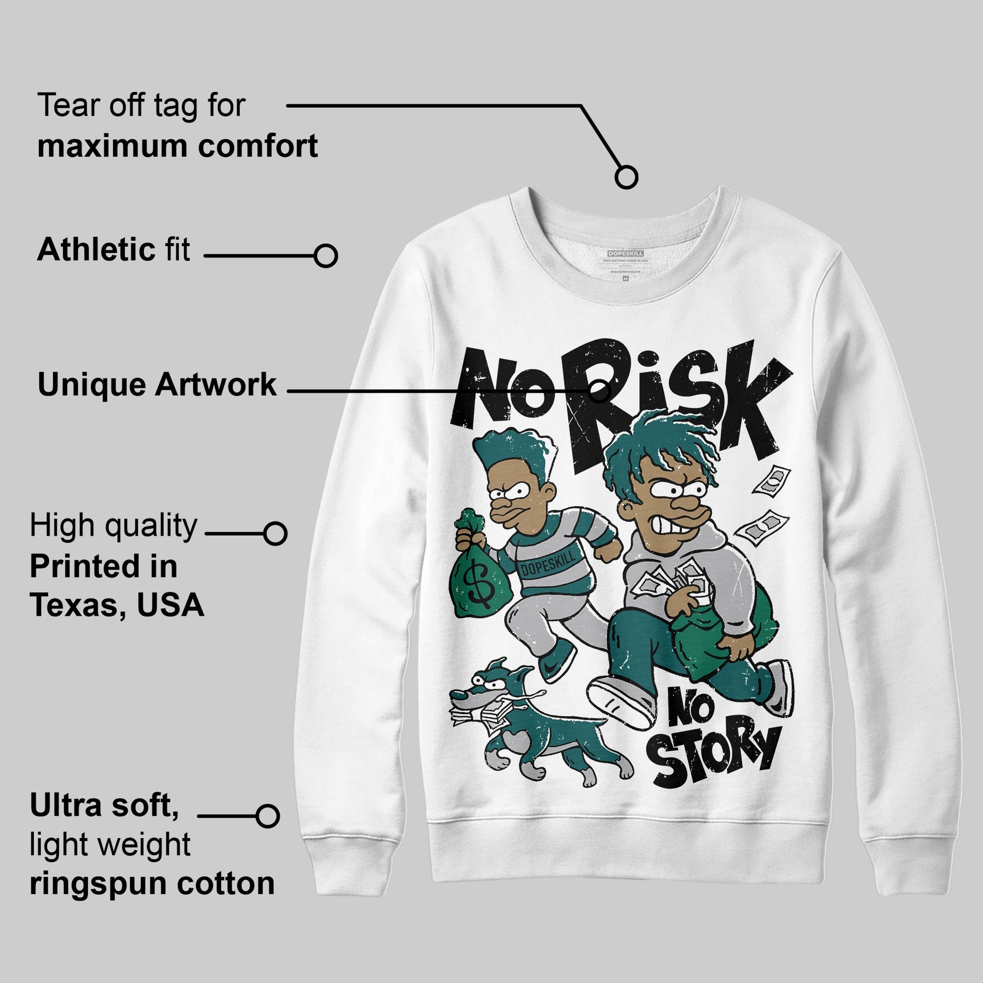 Gel 1130 White Dark Neptune superstreetwear Sweatshirt No Risk No Story Graphic