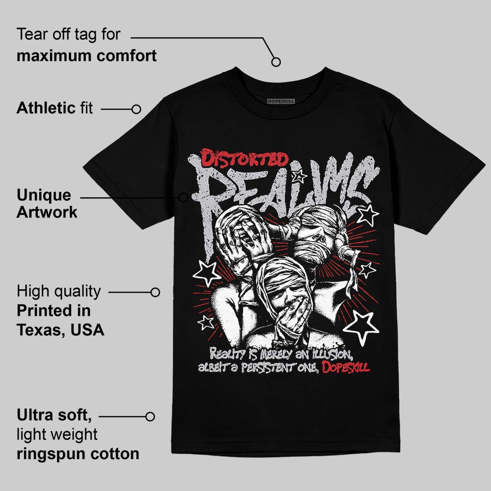 Black Metallic Reimagined 5s superstreetwear T-Shirt Distorted Realms Graphic