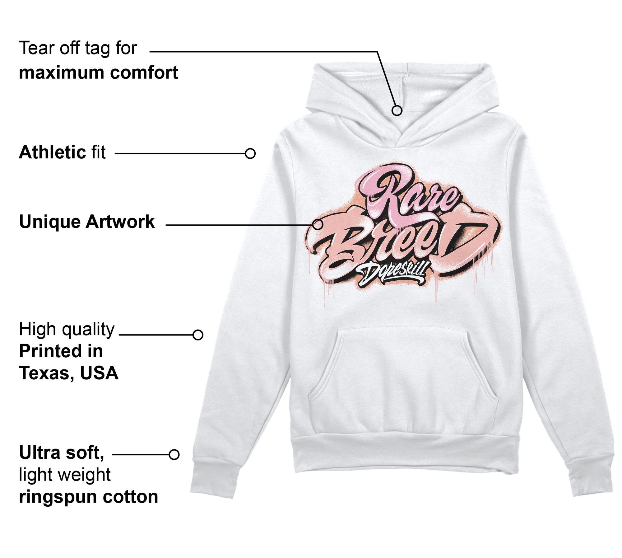 Legend Pink 11s superstreetwear Hoodie Sweatshirt Rare Breed Type Graphic