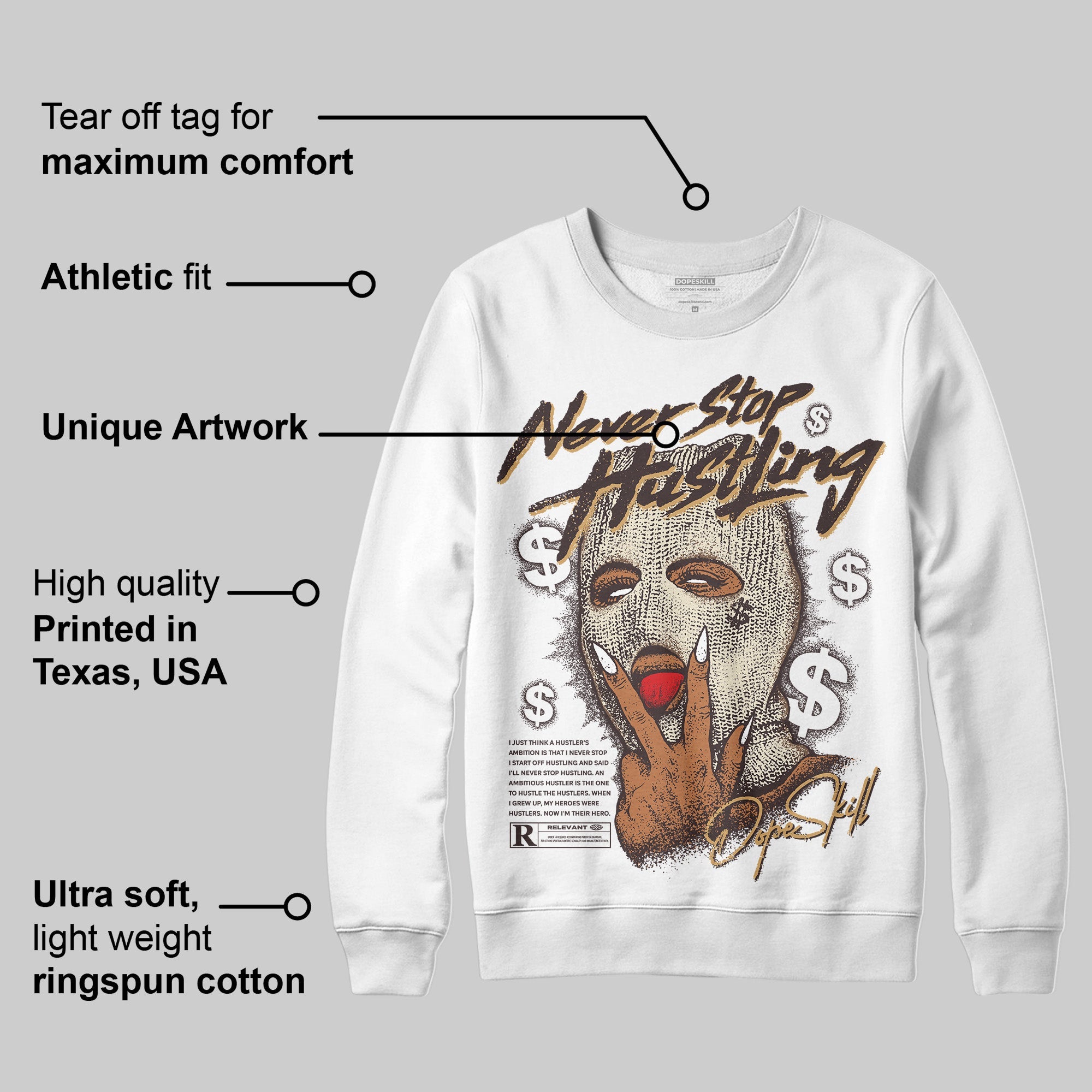 Earth 5s superstreetwear Sweatshirt Never Stop Hustling Graphic