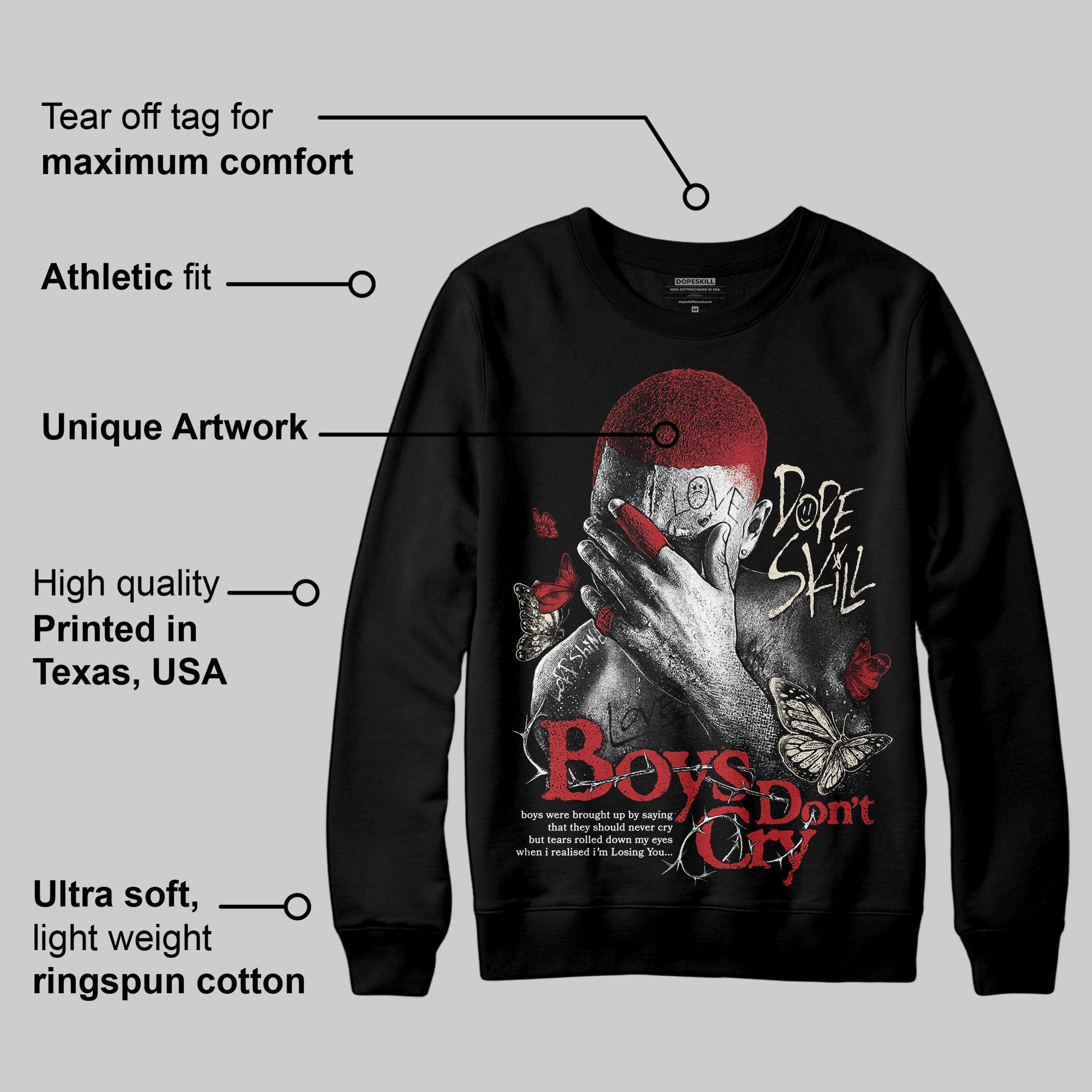 Black Toe Reimagined 1s superstreetwear Sweatshirt Boys Don't Cry Graphic