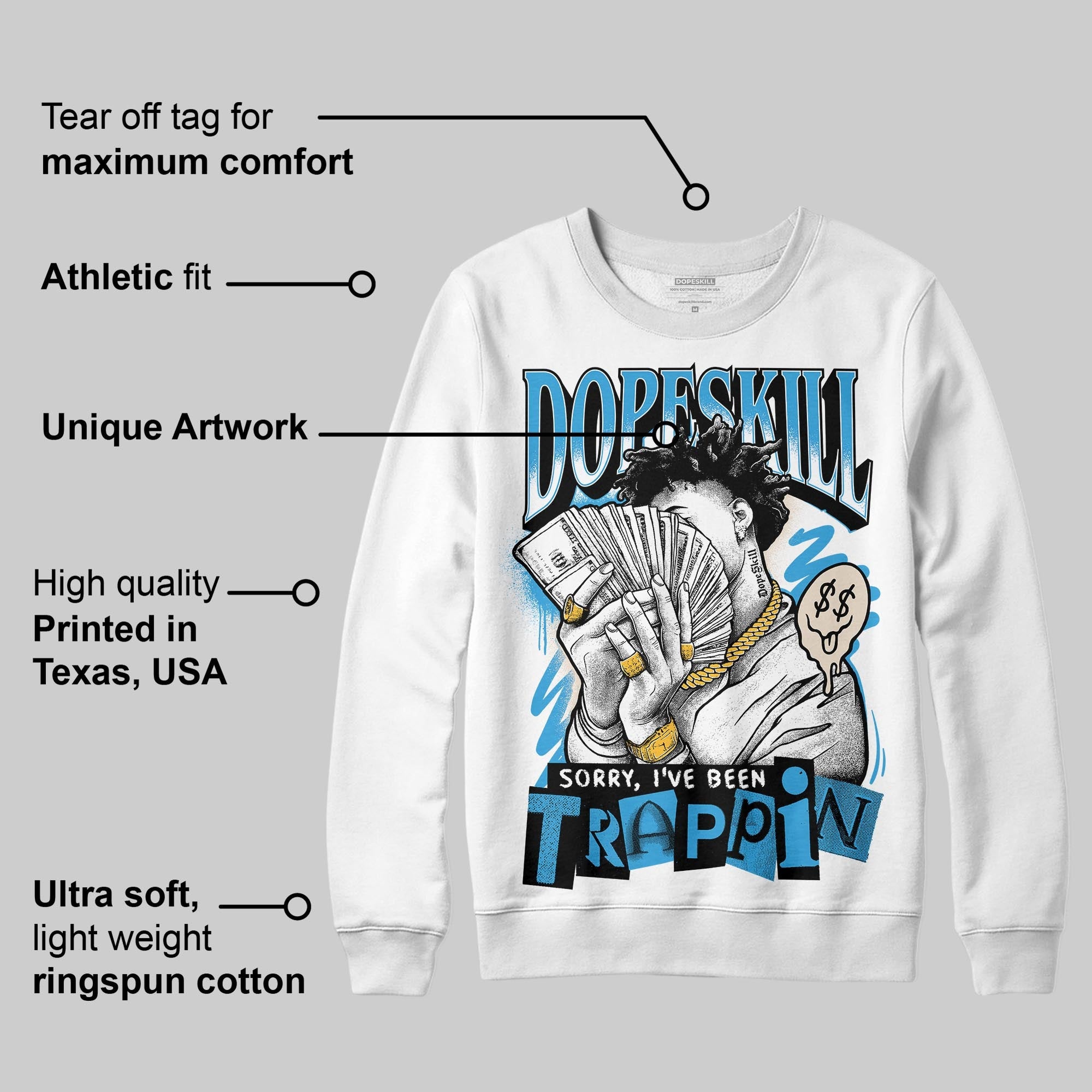 UNC Reimagined 1s superstreetwear Sweatshirt Sorry I've Been Trappin Graphic