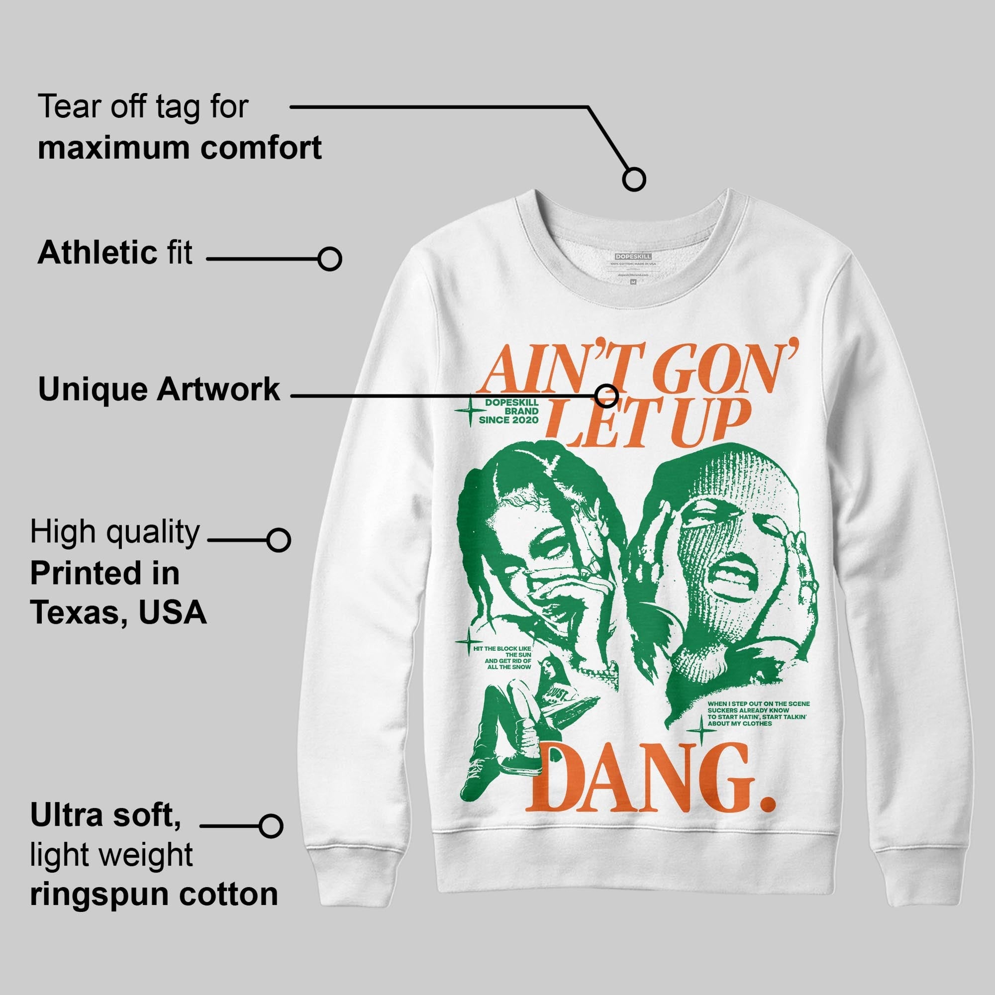 Green Collection superstreetwear Sweatshirt Ain't Gon' Let Up Graphic