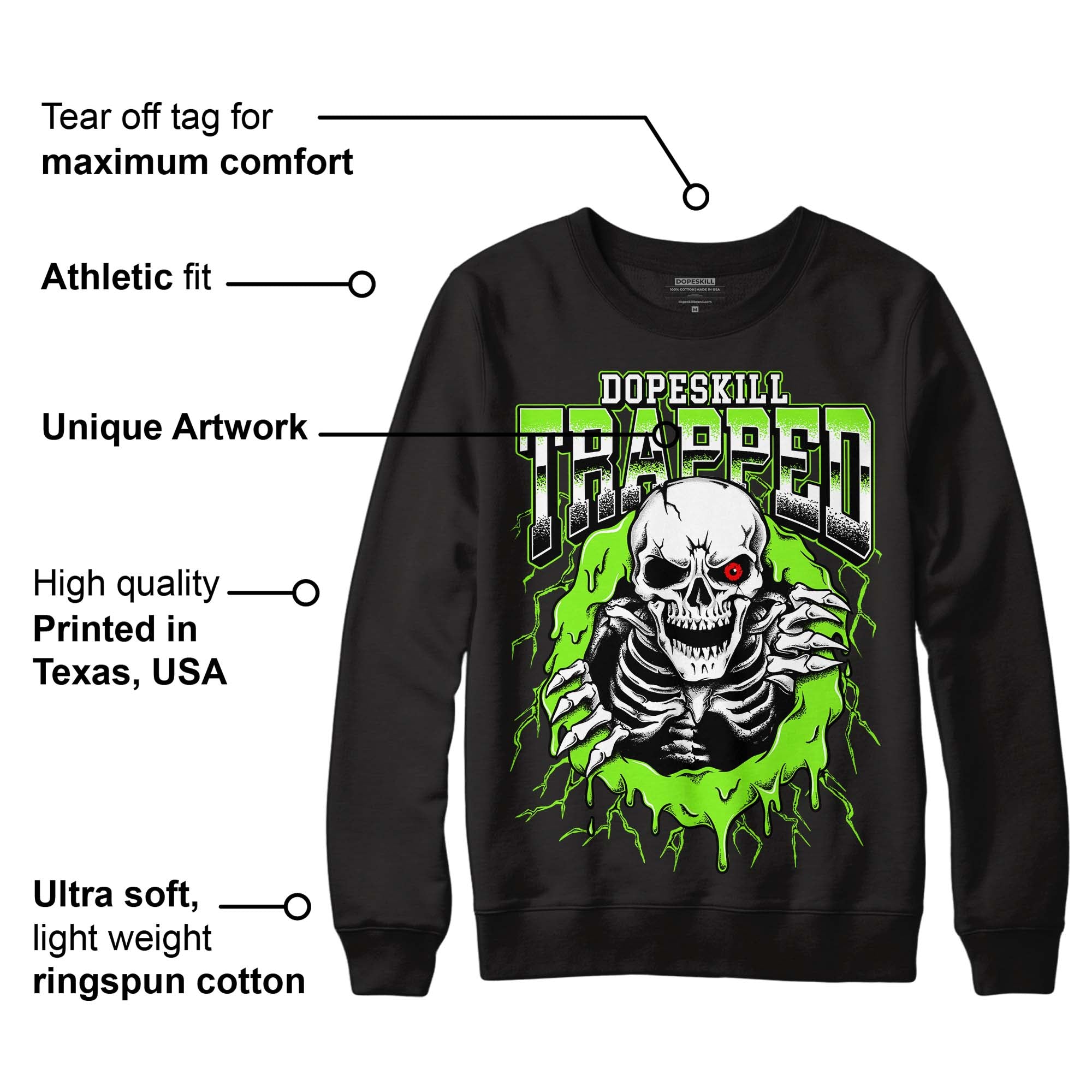 Neon Green Collection superstreetwear Sweatshirt Trapped Halloween Graphic