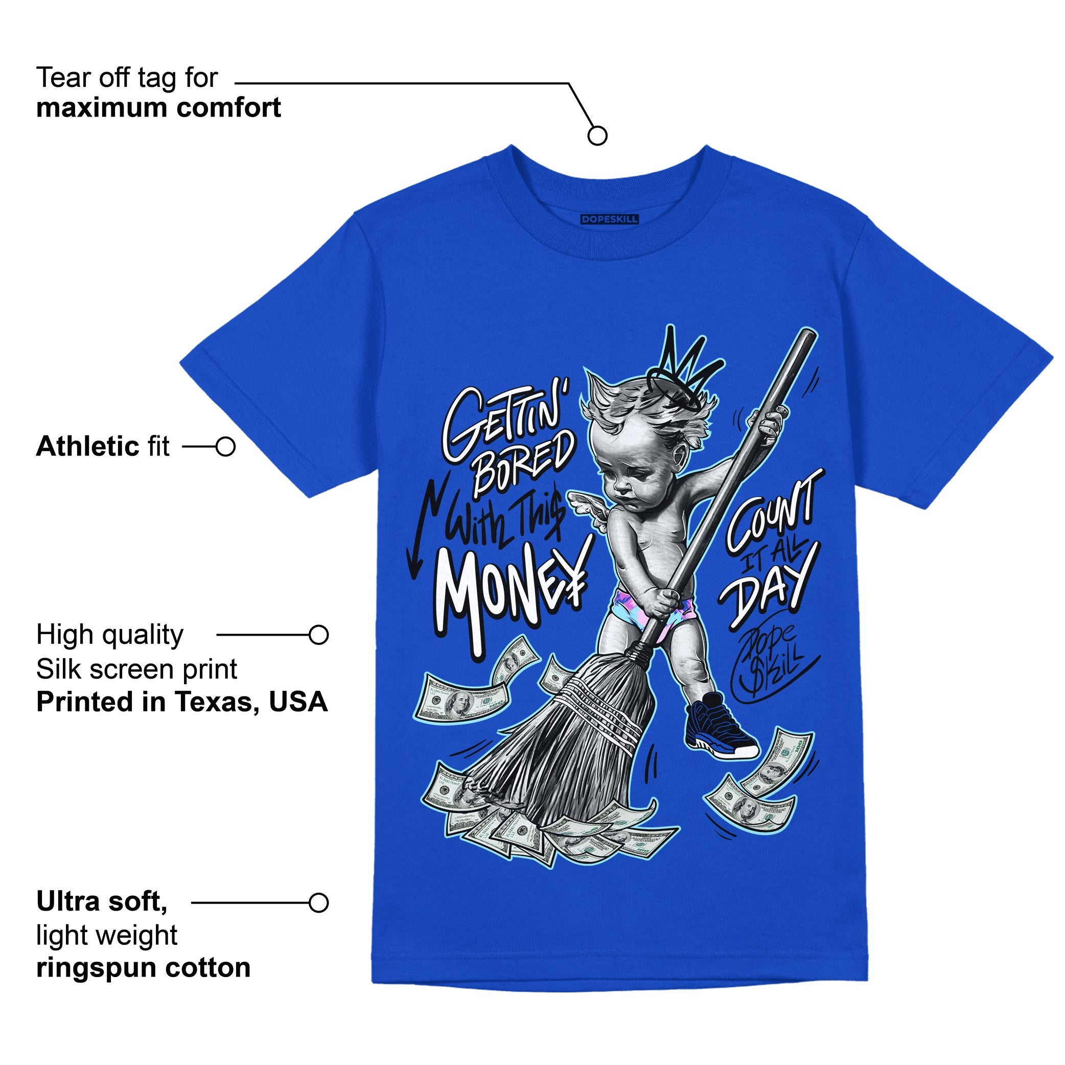 Hyper Royal 12s superstreetwear Hyper Royal T-shirt Gettin Bored With This Money Graphic