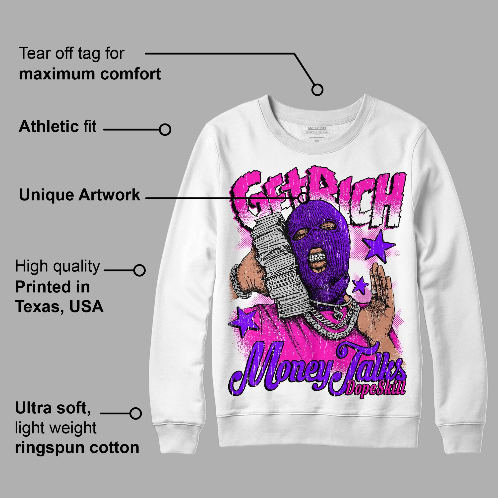 Dunk Low Active Fuchsia superstreetwear Sweatshirt Get Rich Graphic