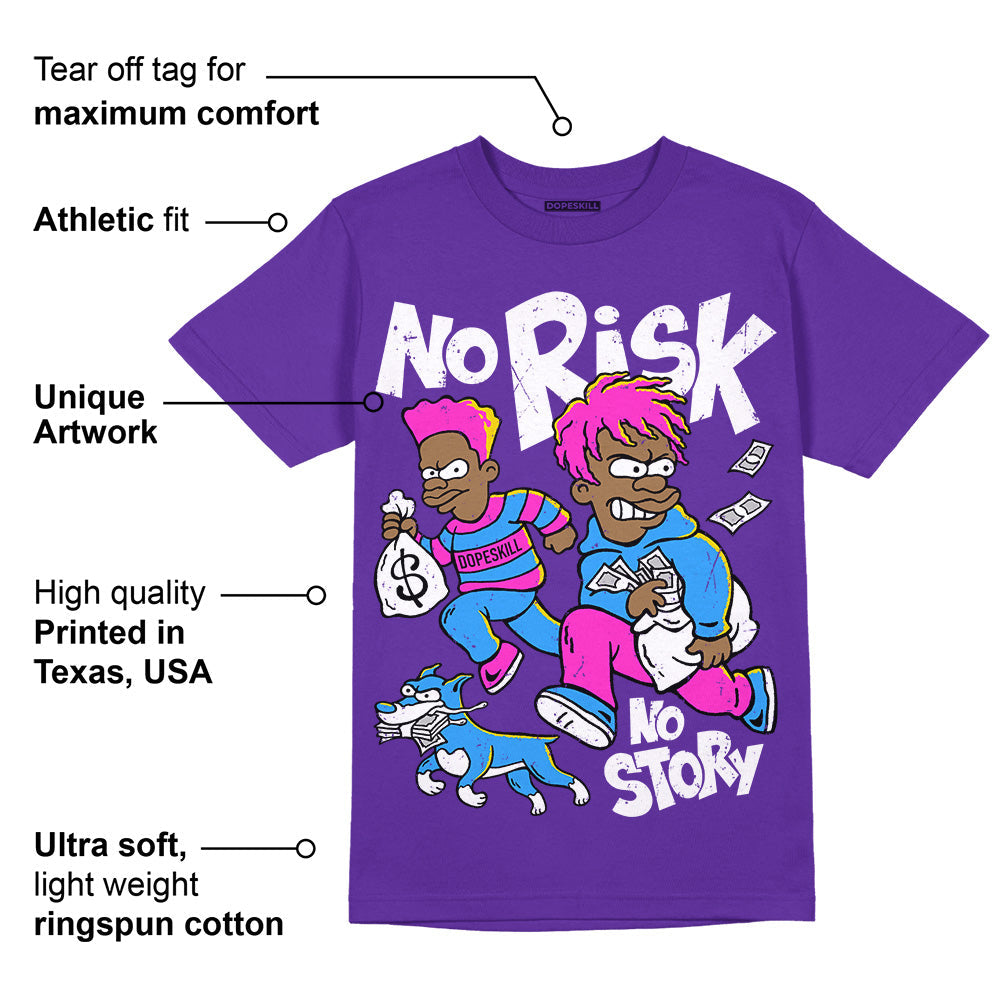 PURPLE Collection superstreetwear Purple T-shirt No Risk No Story Graphic
