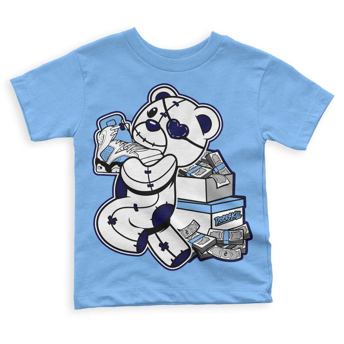 University Blue 6s superstreetwear Toddler Kids T-shirt Bear Steals Sneaker Graphic - University Blue T-shirt