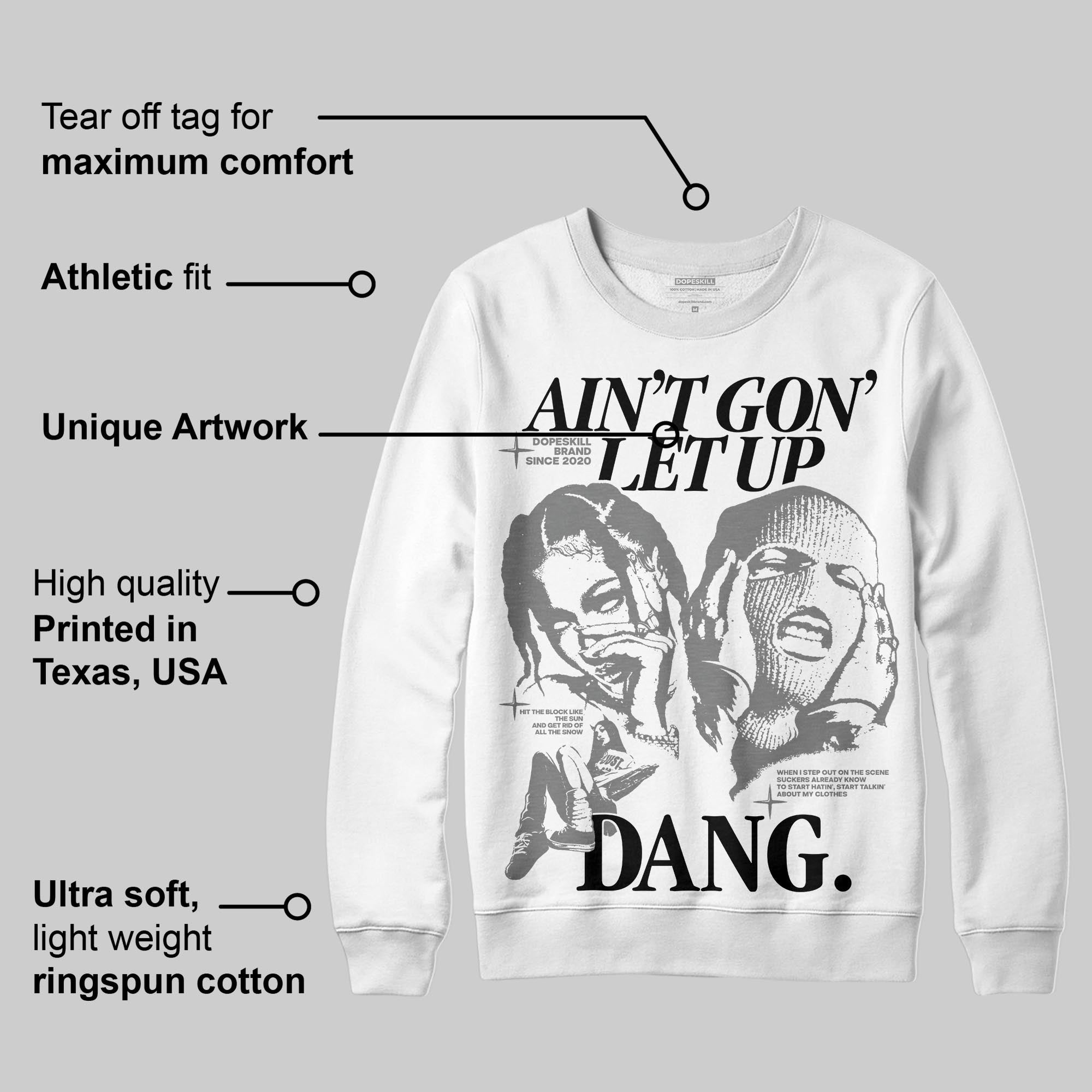 Grey Collection superstreetwear Sweatshirt Ain't Gon' Let Up Graphic