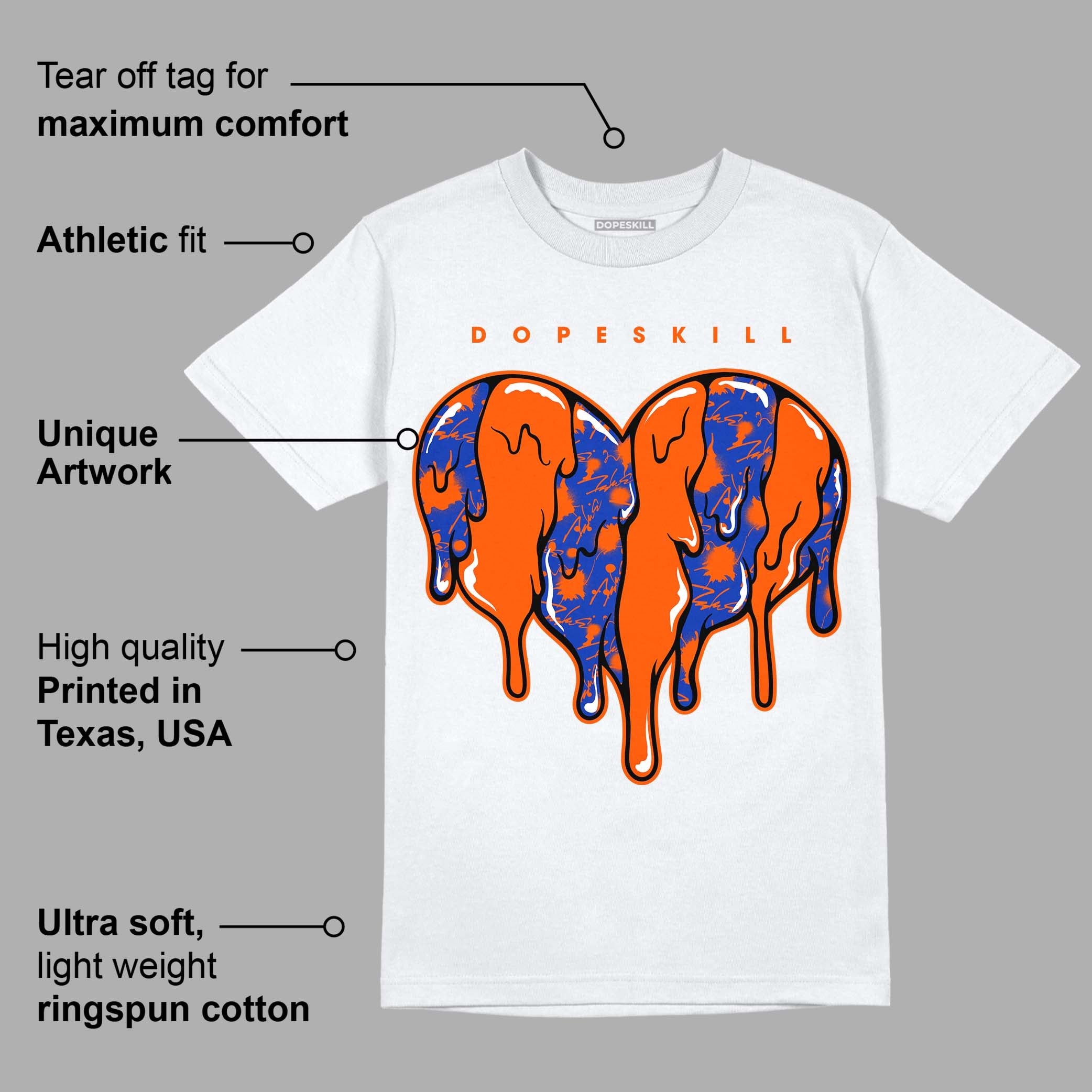Dunk Low Futura Orange Blaze superstreetwear T-Shirt Slime Drip Heart Graphic