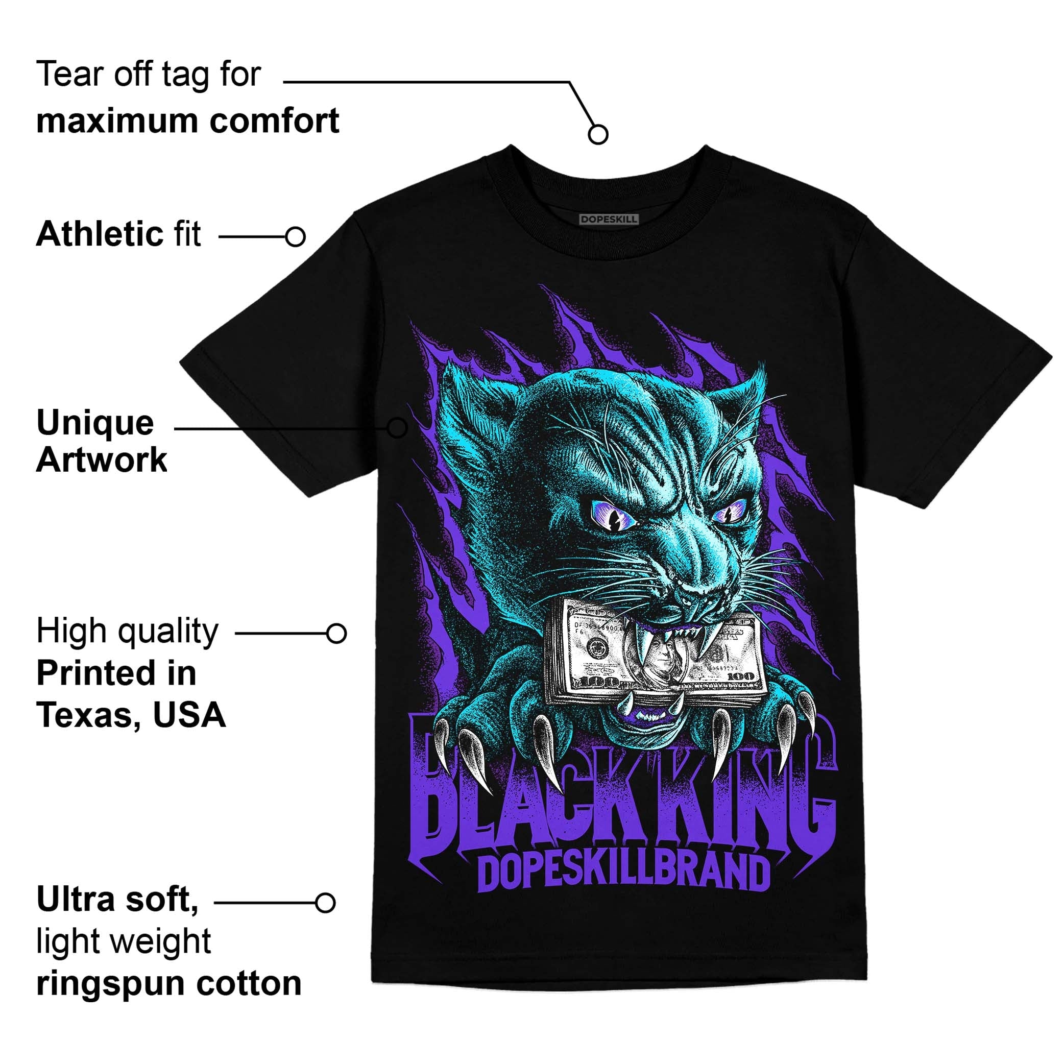 Aqua 6s superstreetwear T-Shirt Black King Graphic
