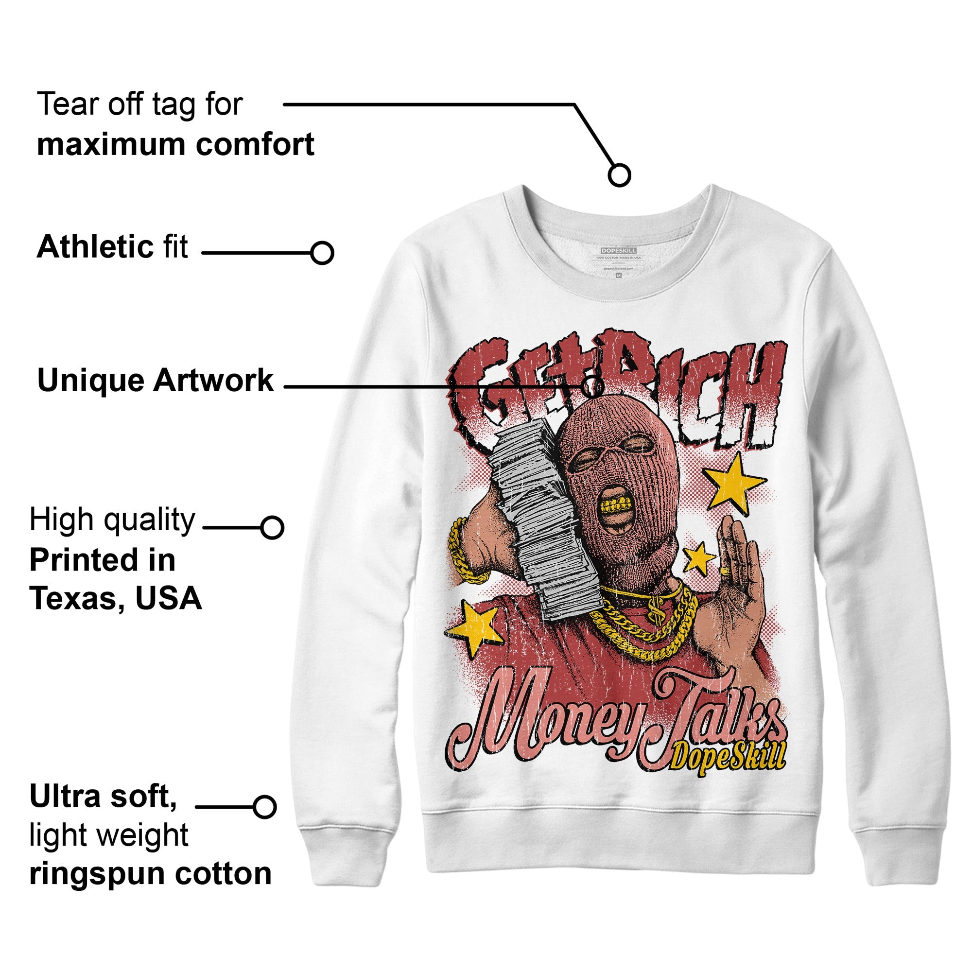 Dune Red 13s superstreetwear Sweatshirt Get Rich Graphic