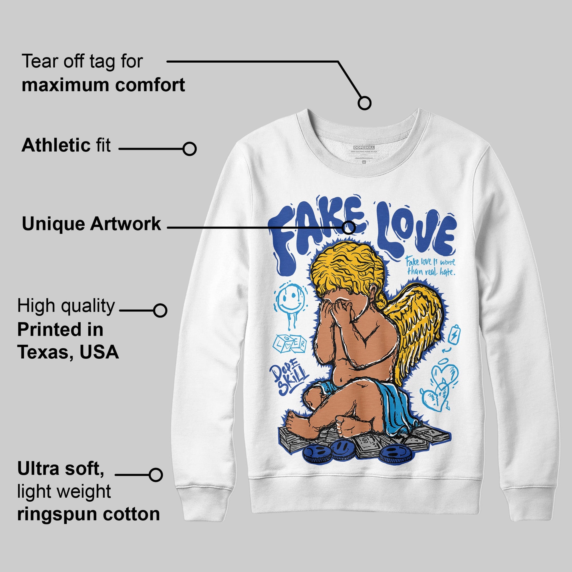 Royal Blue Collection superstreetwear Sweatshirt False Love Graphic