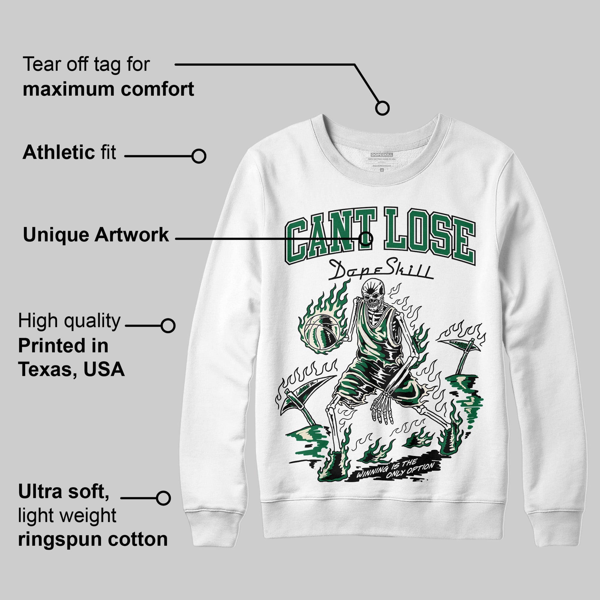 Pine Green 13s superstreetwear Sweatshirt Cant Lose Graphic