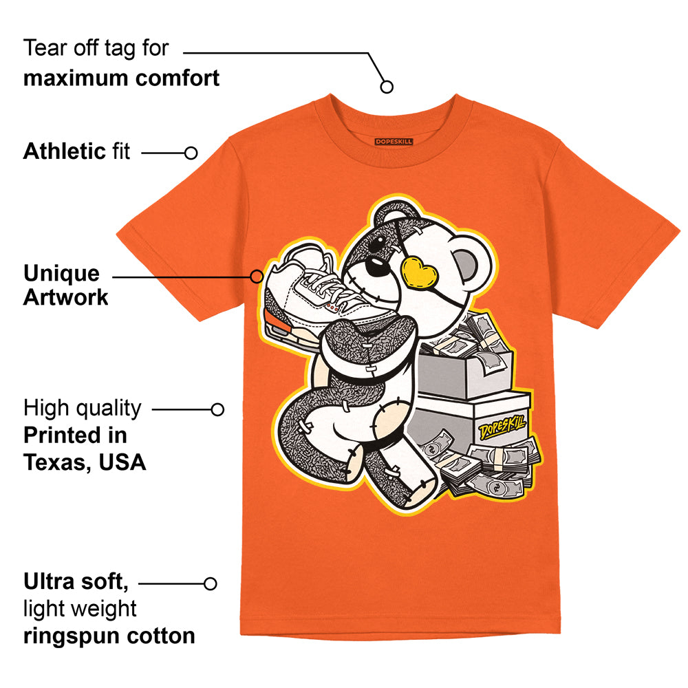 Georgia Peach 3s superstreetwear Orange T-shirt Bear Steals Sneaker Graphic