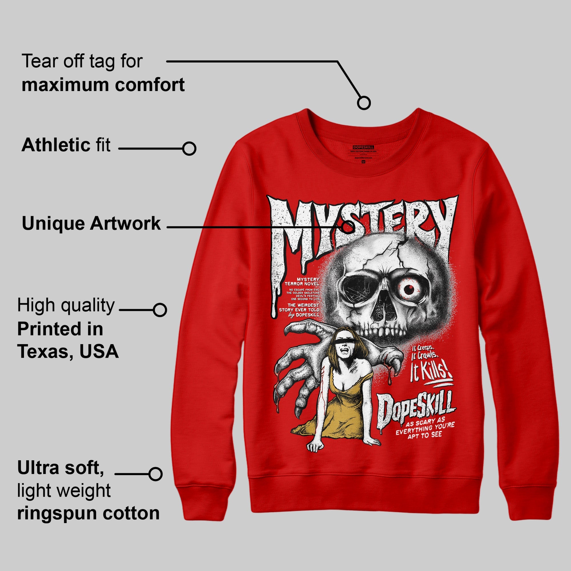 Bred Velvet 11s superstreetwear Red Sweatshirt Mystery Ghostly Grasp Graphic