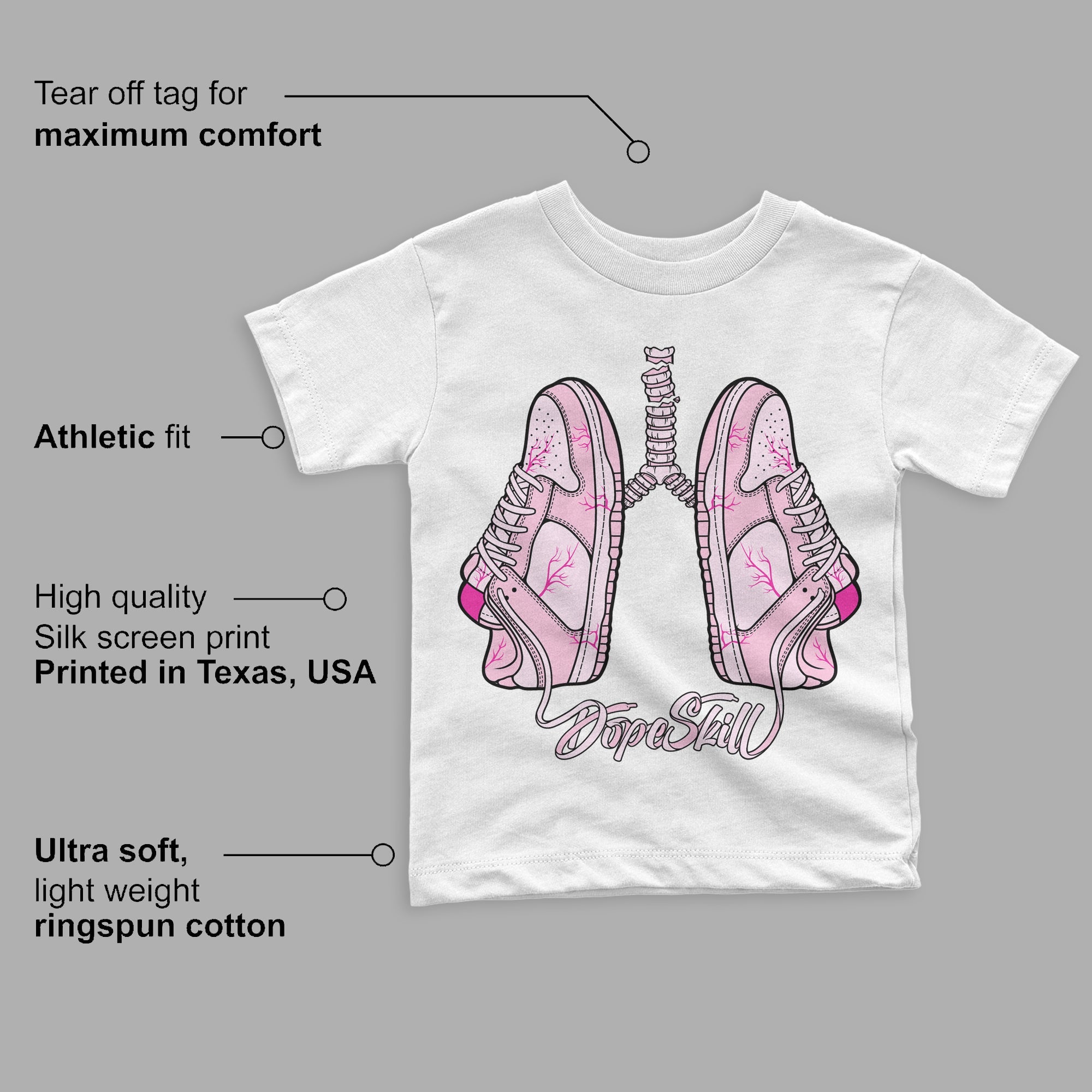 Triple Pink Dunk Low superstreetwear Toddler Kids T-shirt Breathe Graphic