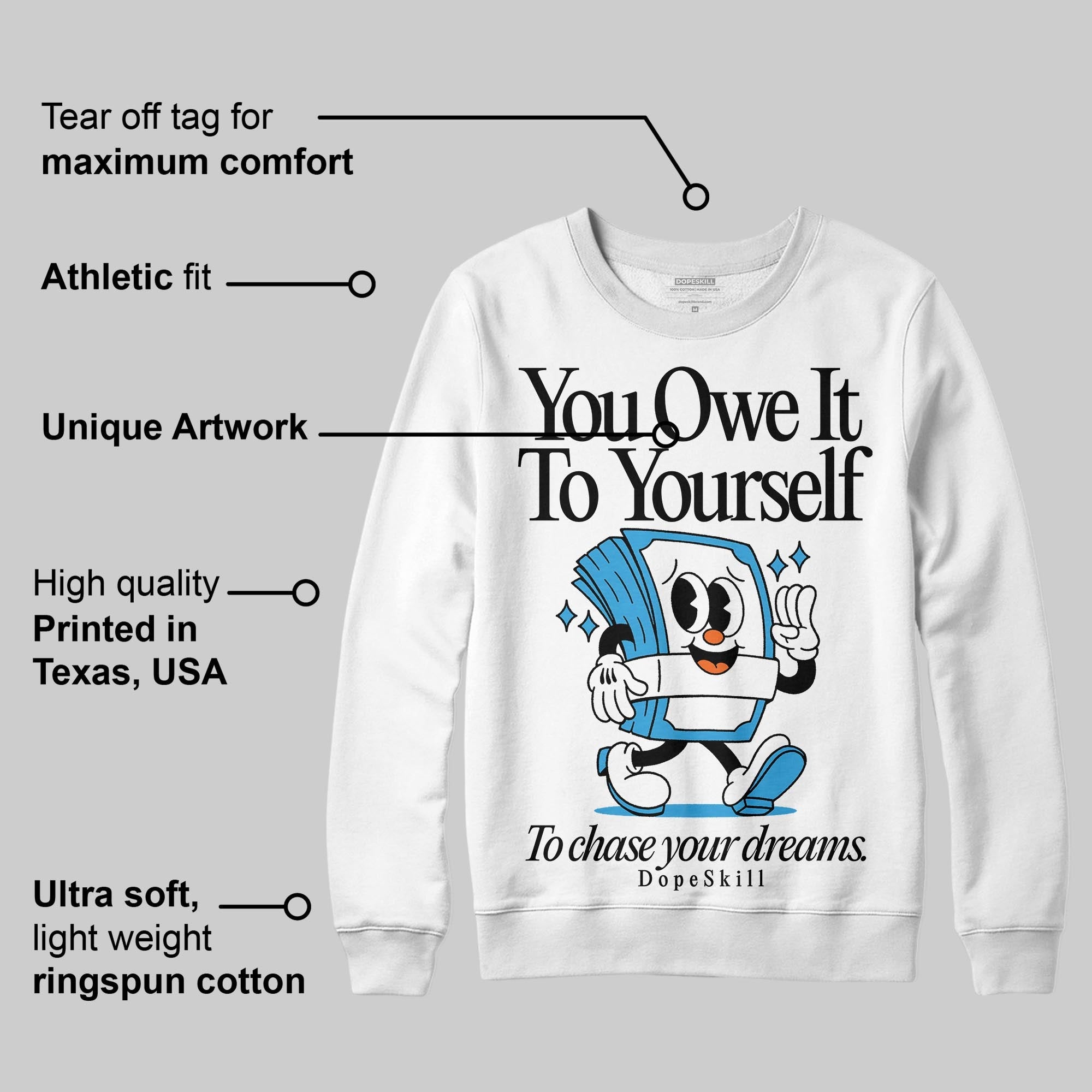 UNC Reimagined 1s superstreetwear Sweatshirt Owe It To Yourself Graphic