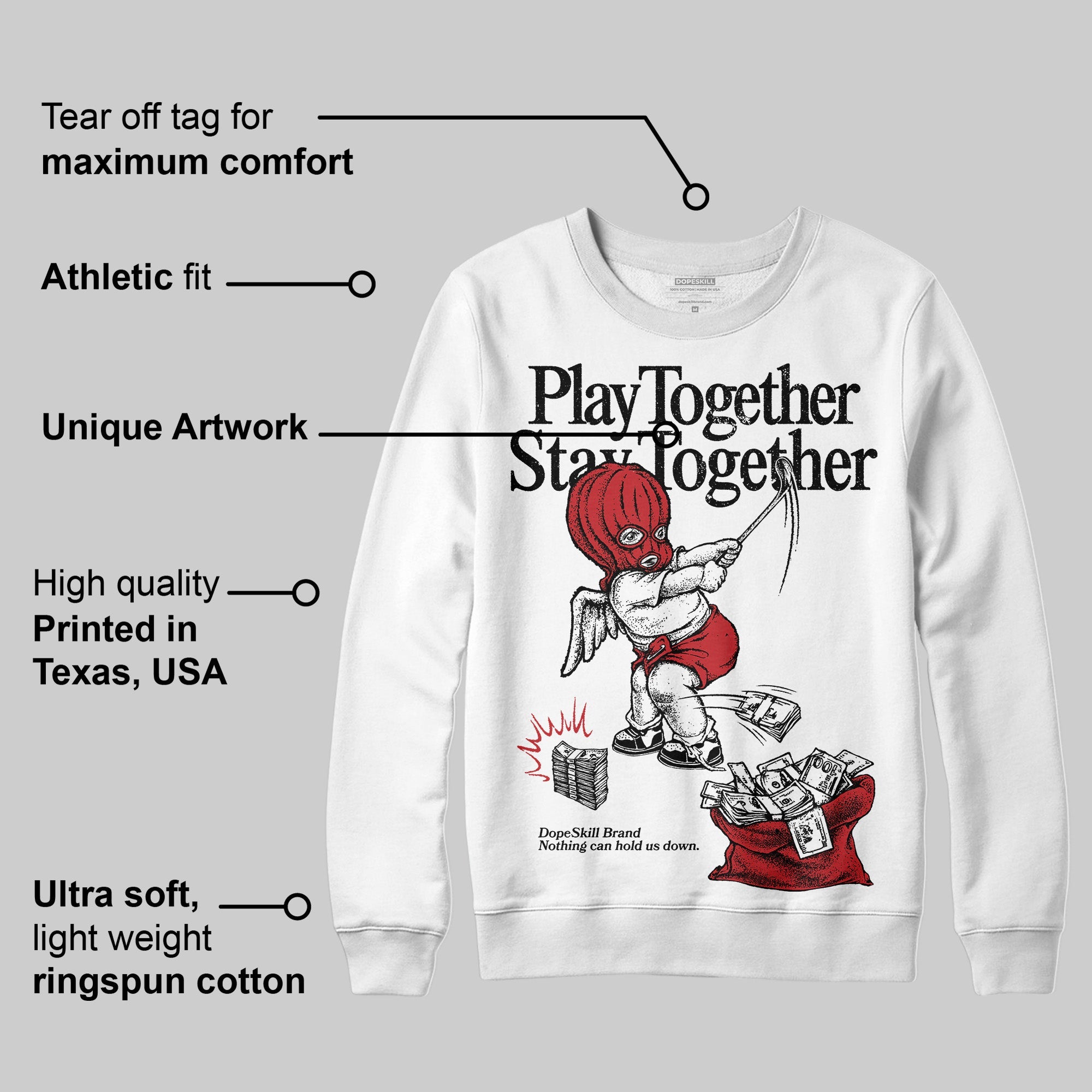Bred 11s superstreetwear Sweatshirt Play together,Stay together Graphic