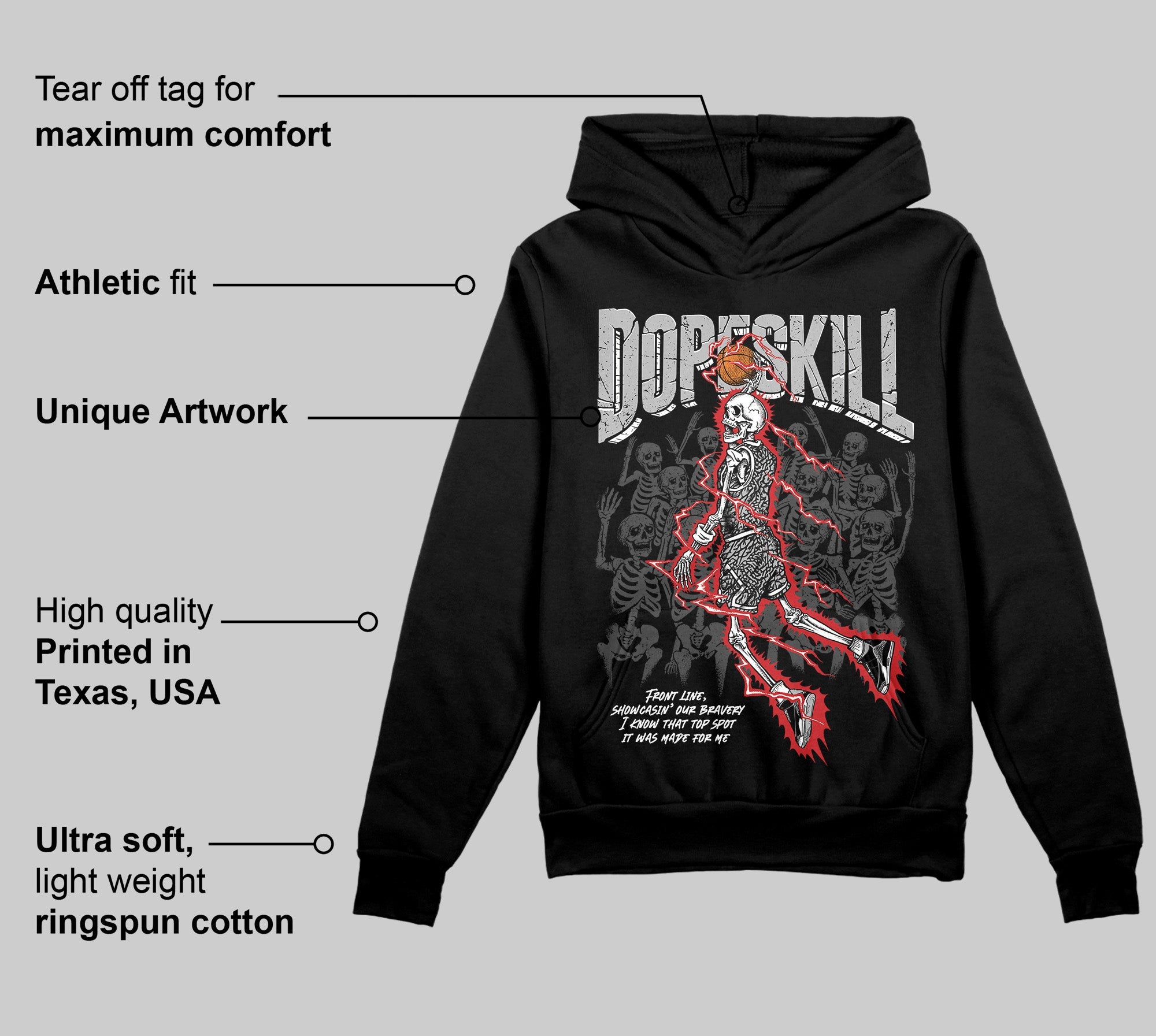 Black Cement 3s superstreetwear Hoodie Sweatshirt Thunder Dunk Graphic