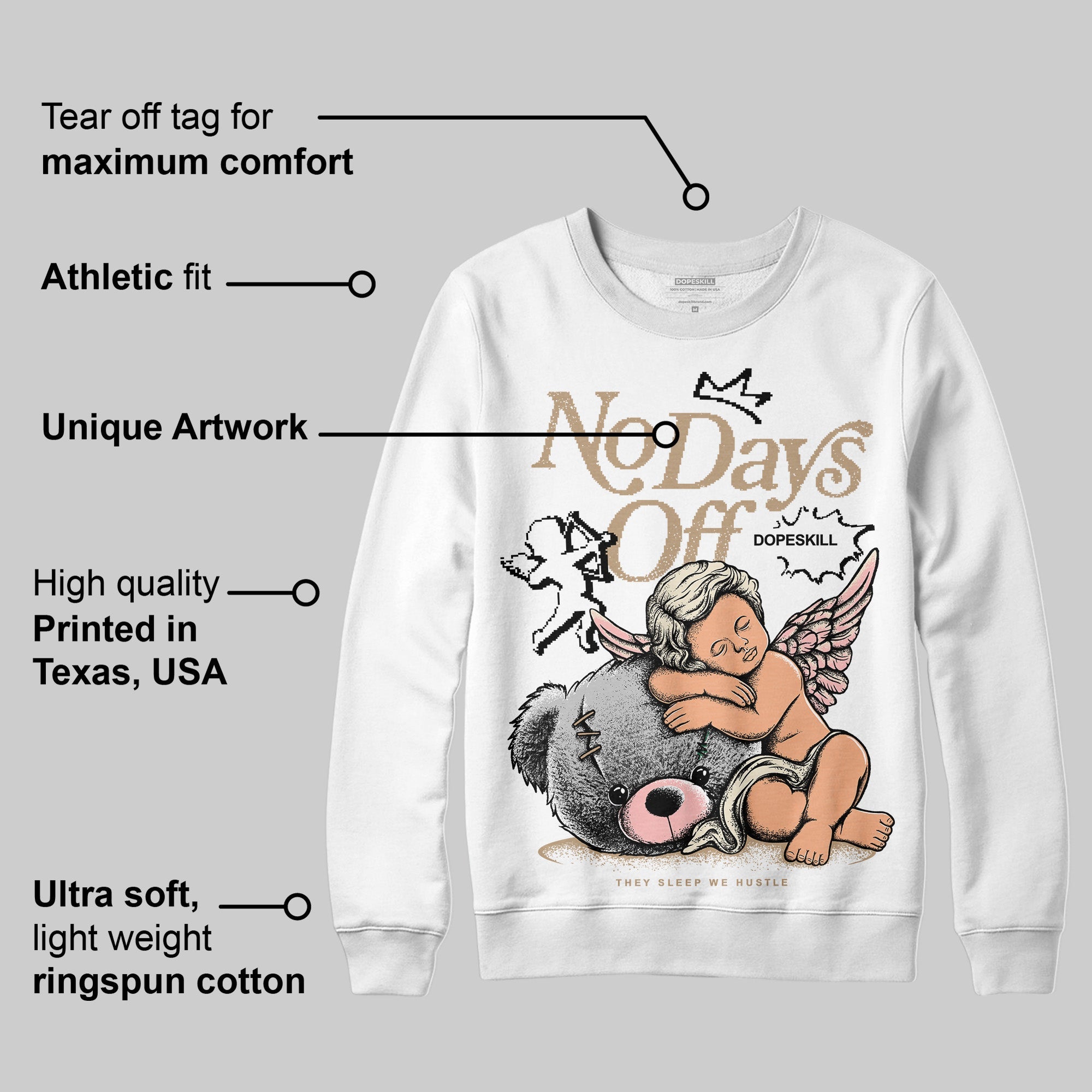 AIR FORCE 1 LINEN superstreetwear Sweatshirt New No Days Off Graphic