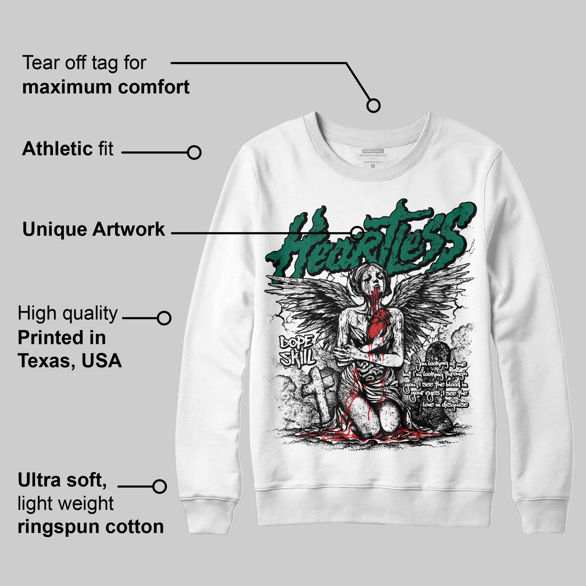 Oxidized Green 4s superstreetwear Sweatshirt Heartless Graphic