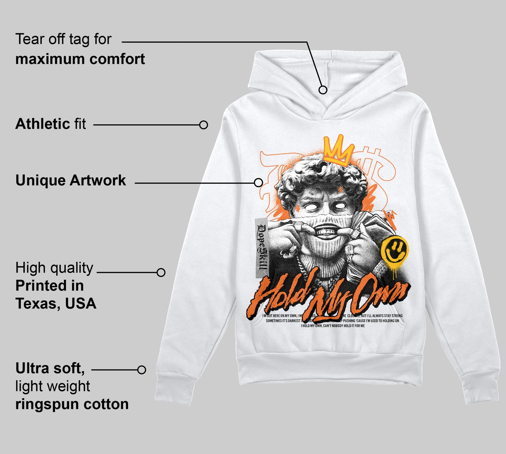 Orange Black White superstreetwear Hoodie Sweatshirt In My Way Graphic