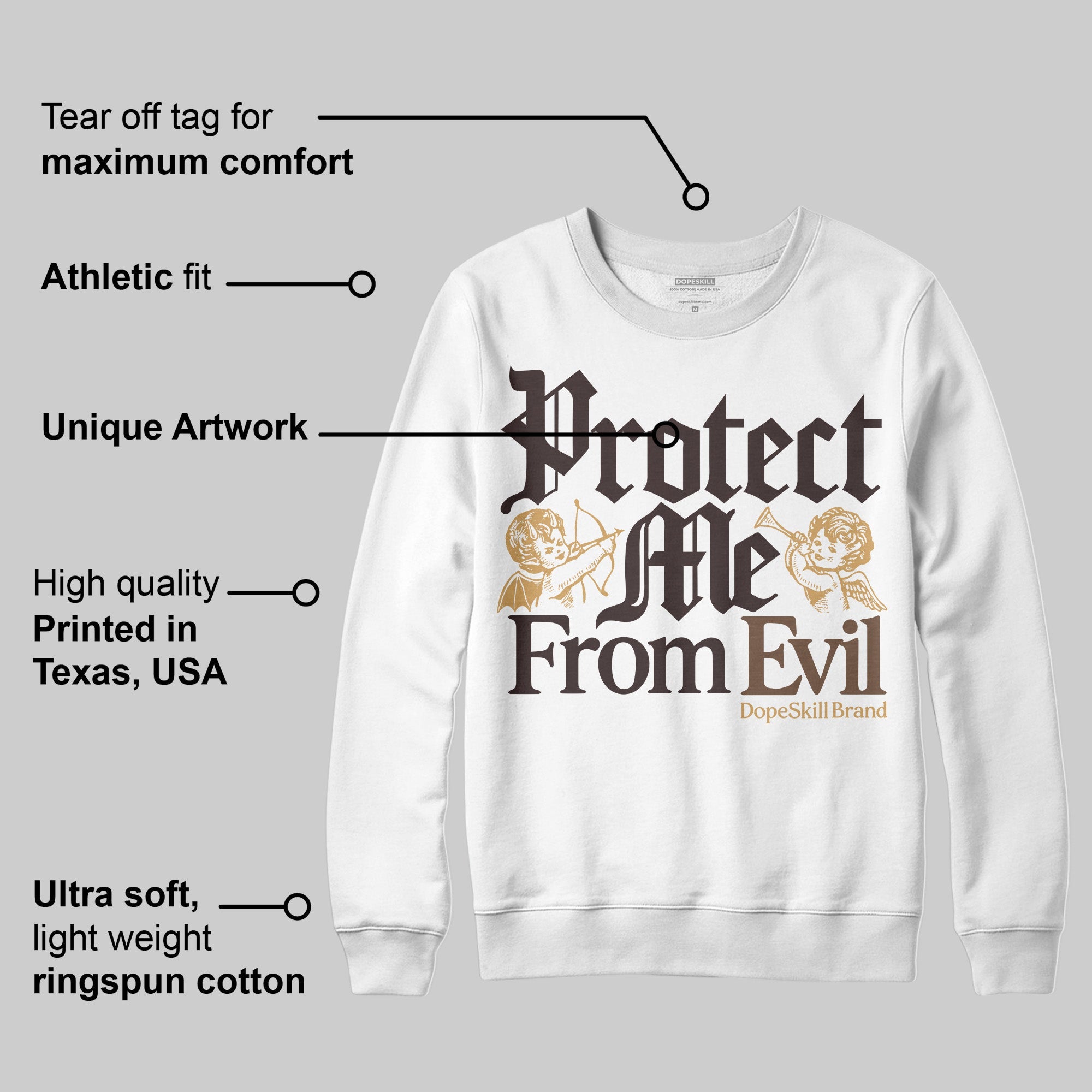 Earth 5s superstreetwear Sweatshirt Protect Me From Evil Graphic