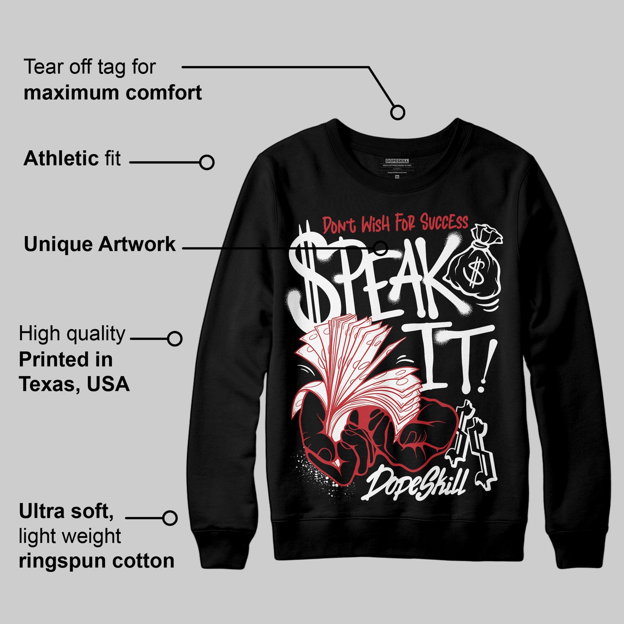 Bred Velvet 11s superstreetwear Sweatshirt Speak It Graphic