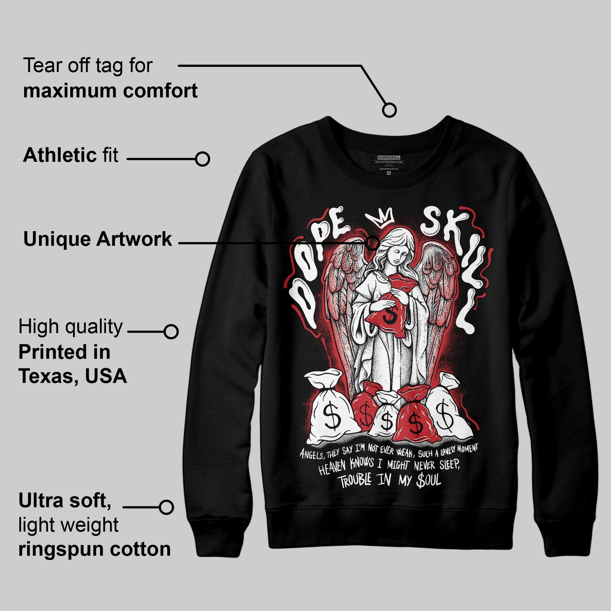 Bred Velvet 11s superstreetwear Sweatshirt Angels Graphic