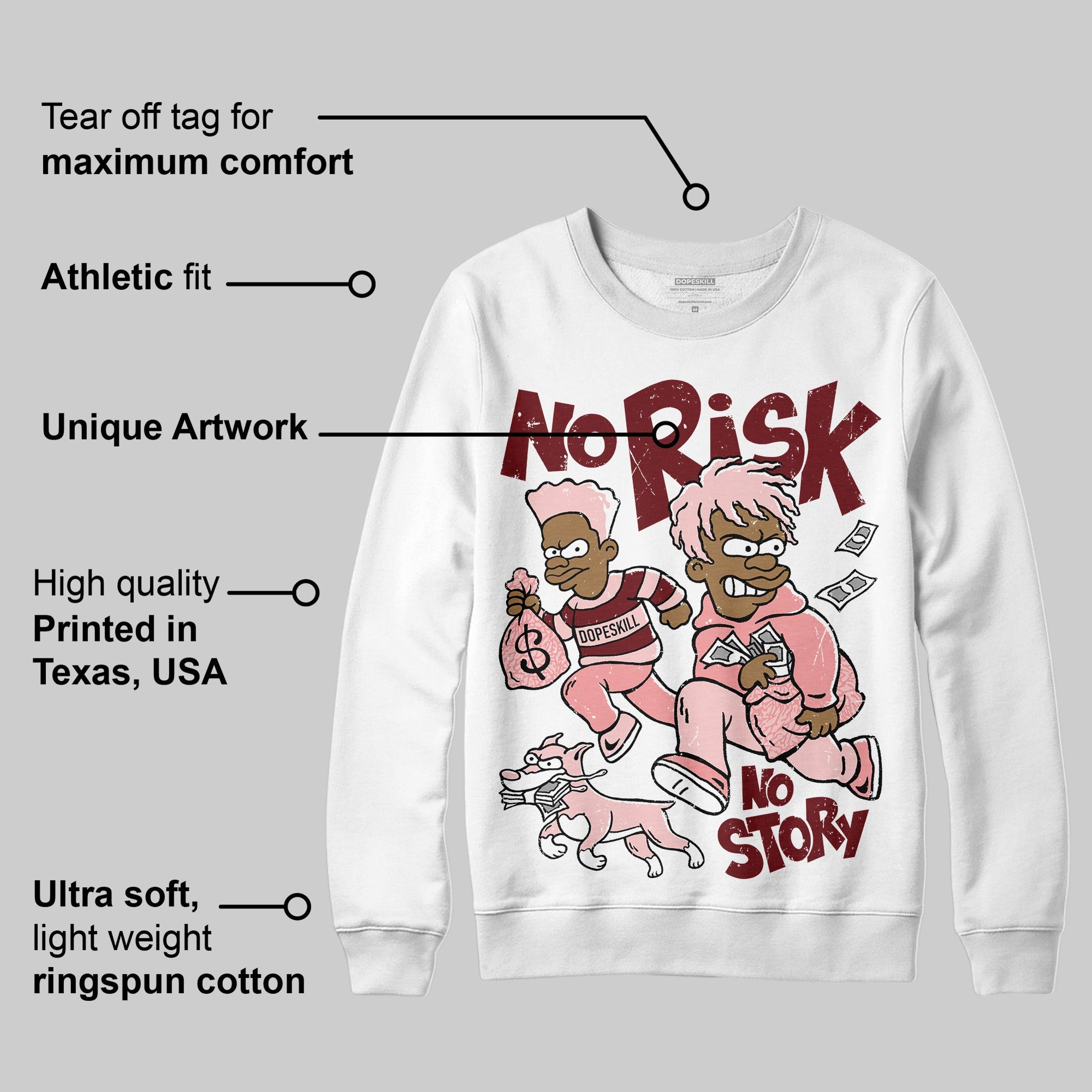 VALENTINE'S Day 3s superstreetwear Sweatshirt No Risk No Story Graphic