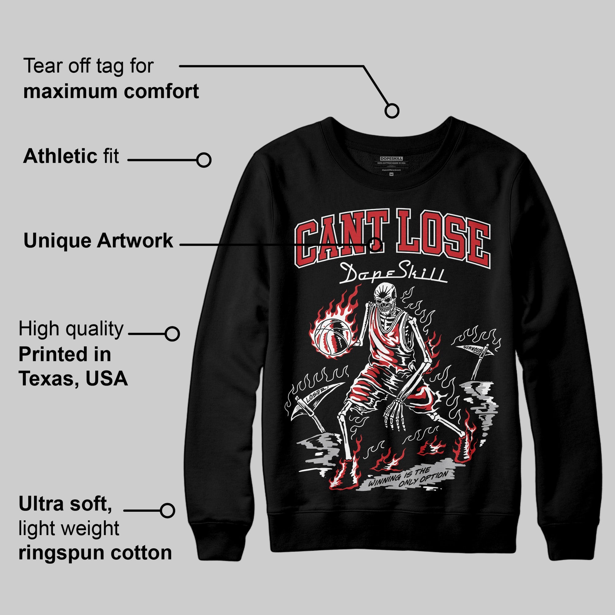Black Cement 3s superstreetwear Sweatshirt Cant Lose Graphic