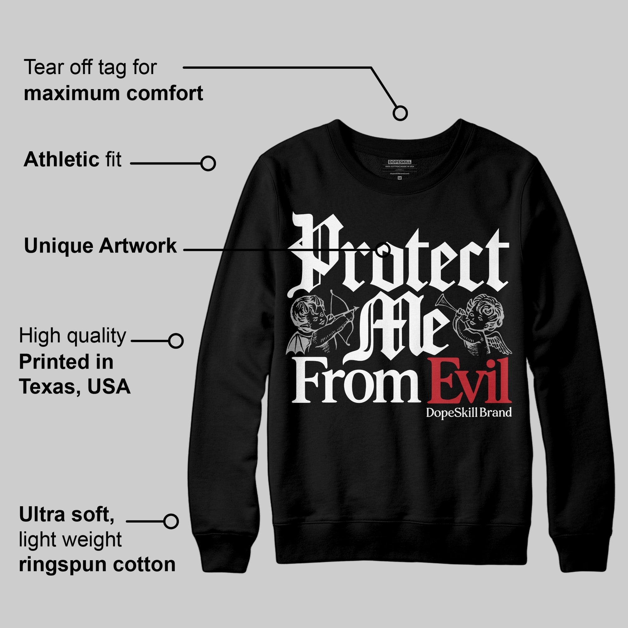 Bred Velvet 11s superstreetwear Sweatshirt Protect Me From Evil Graphic