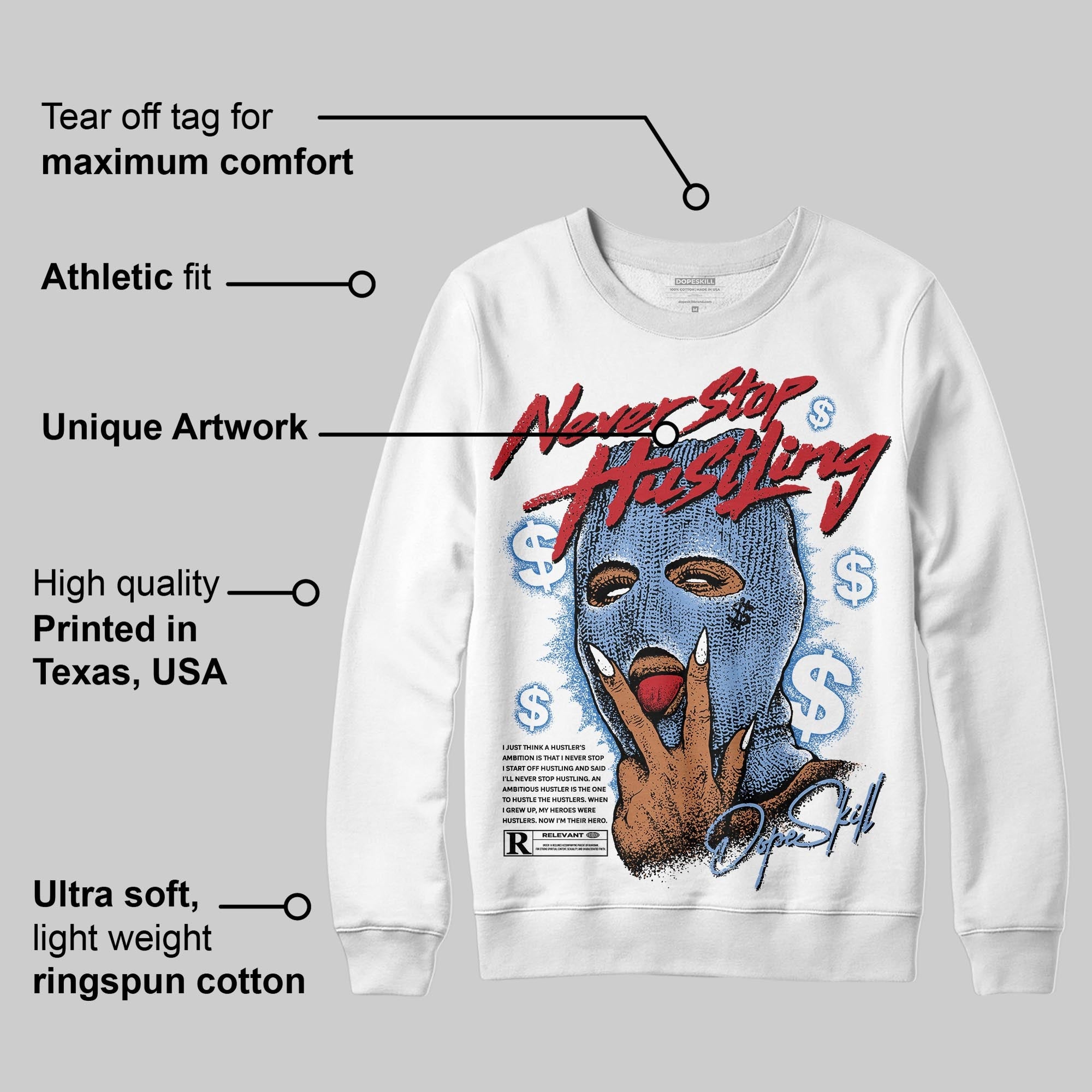 Forget Me Not 4s superstreetwear Sweatshirt Never Stop Hustling Graphic