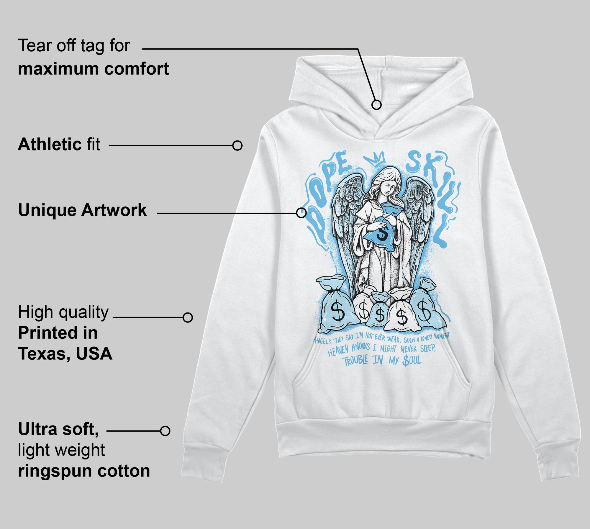Legend Blue 11s superstreetwear Hoodie Sweatshirt Angels Graphic