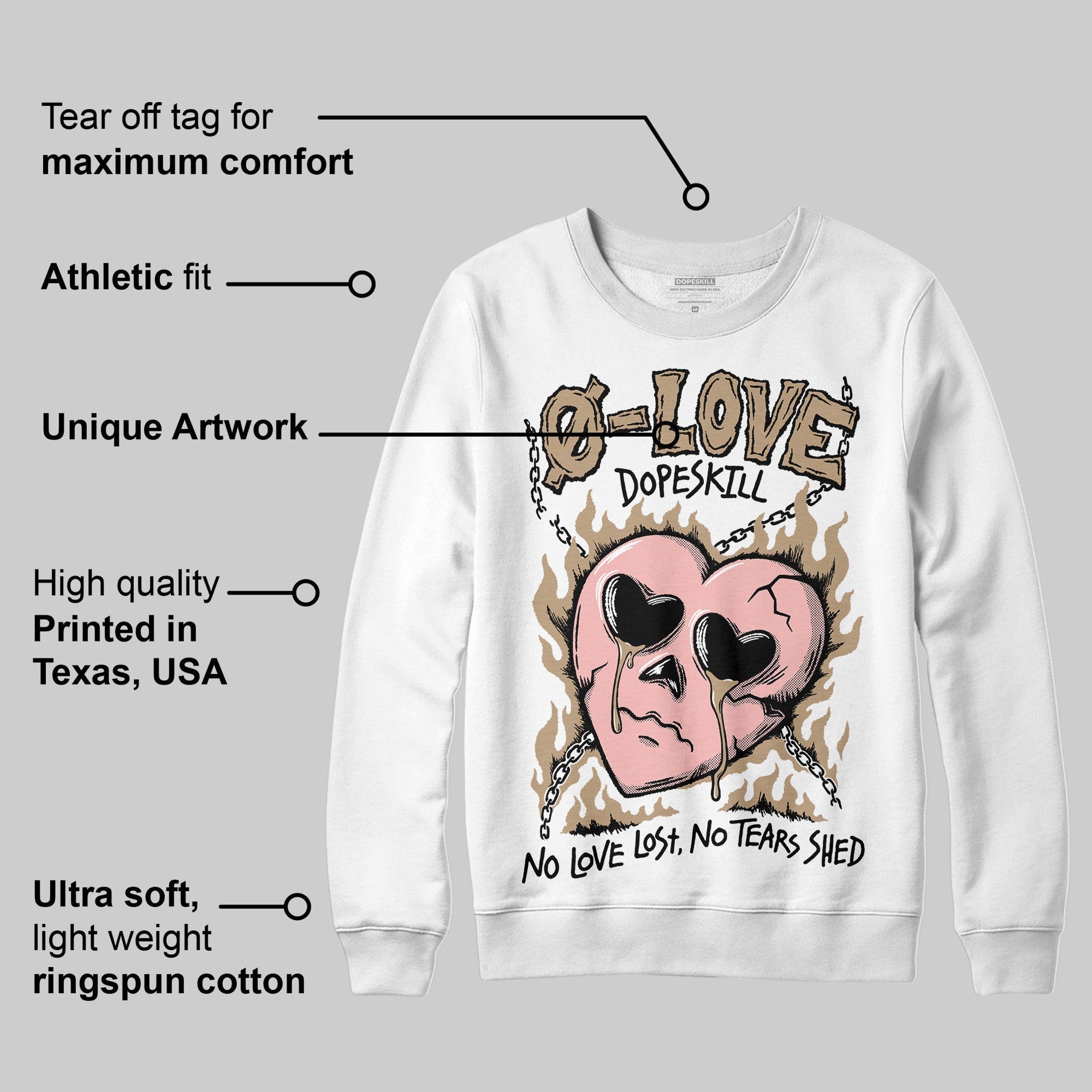 AIR FORCE 1 LINEN superstreetwear Sweatshirt Crying Heart Graphic
