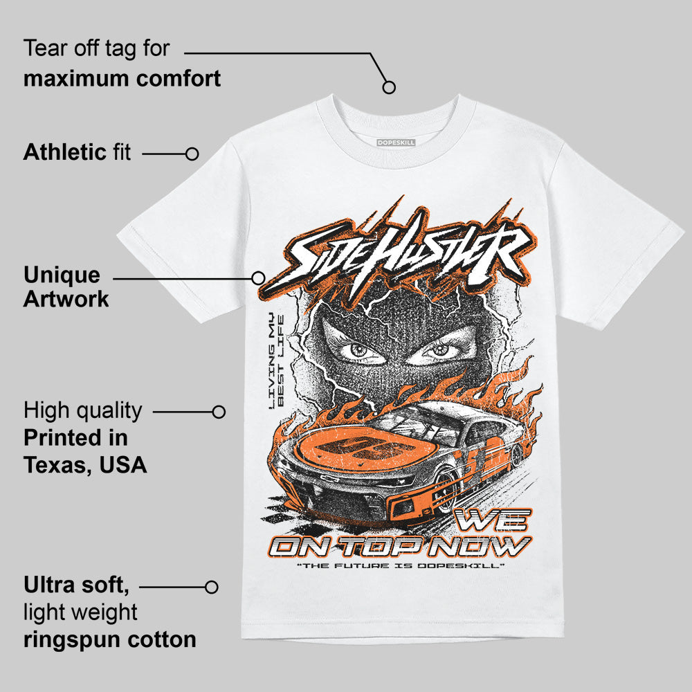 Orange Black White superstreetwear T-Shirt New Side Hustler Graphic