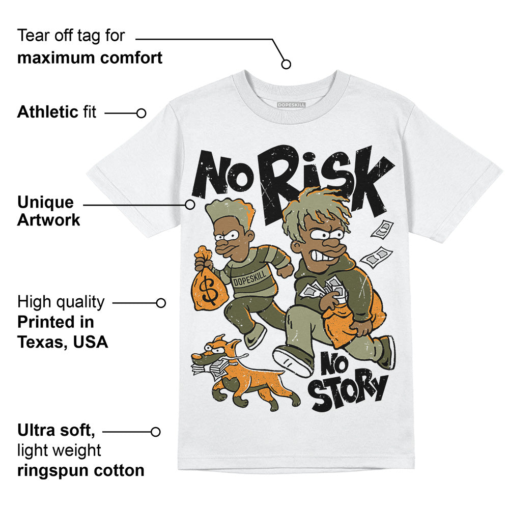 Olive 5s superstreetwear T-Shirt No Risk No Story Graphic