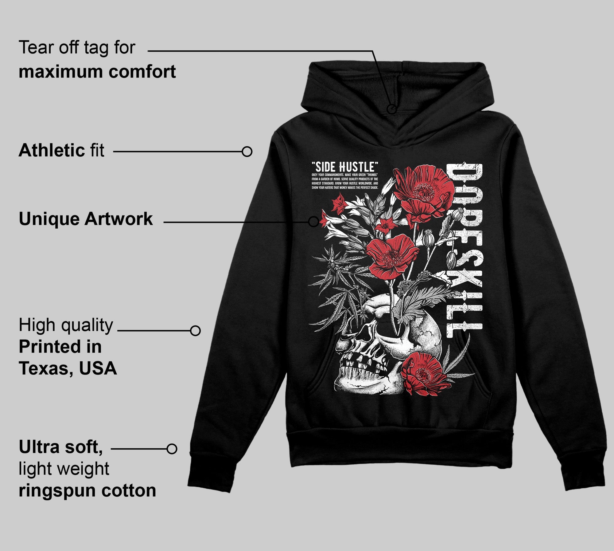Bred Velvet 11s superstreetwear Hoodie Sweatshirt Side Hustle Graphic