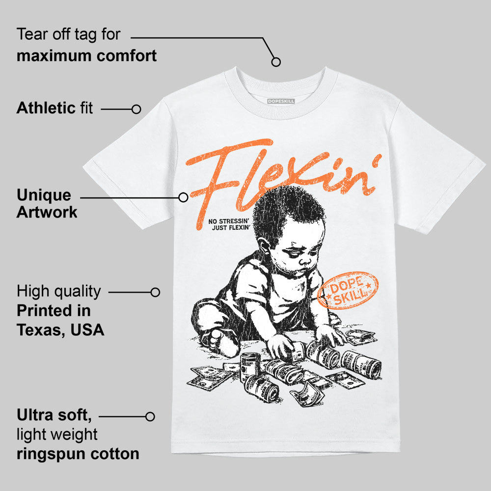 Orange Black White superstreetwear T-Shirt Flexin' Graphic