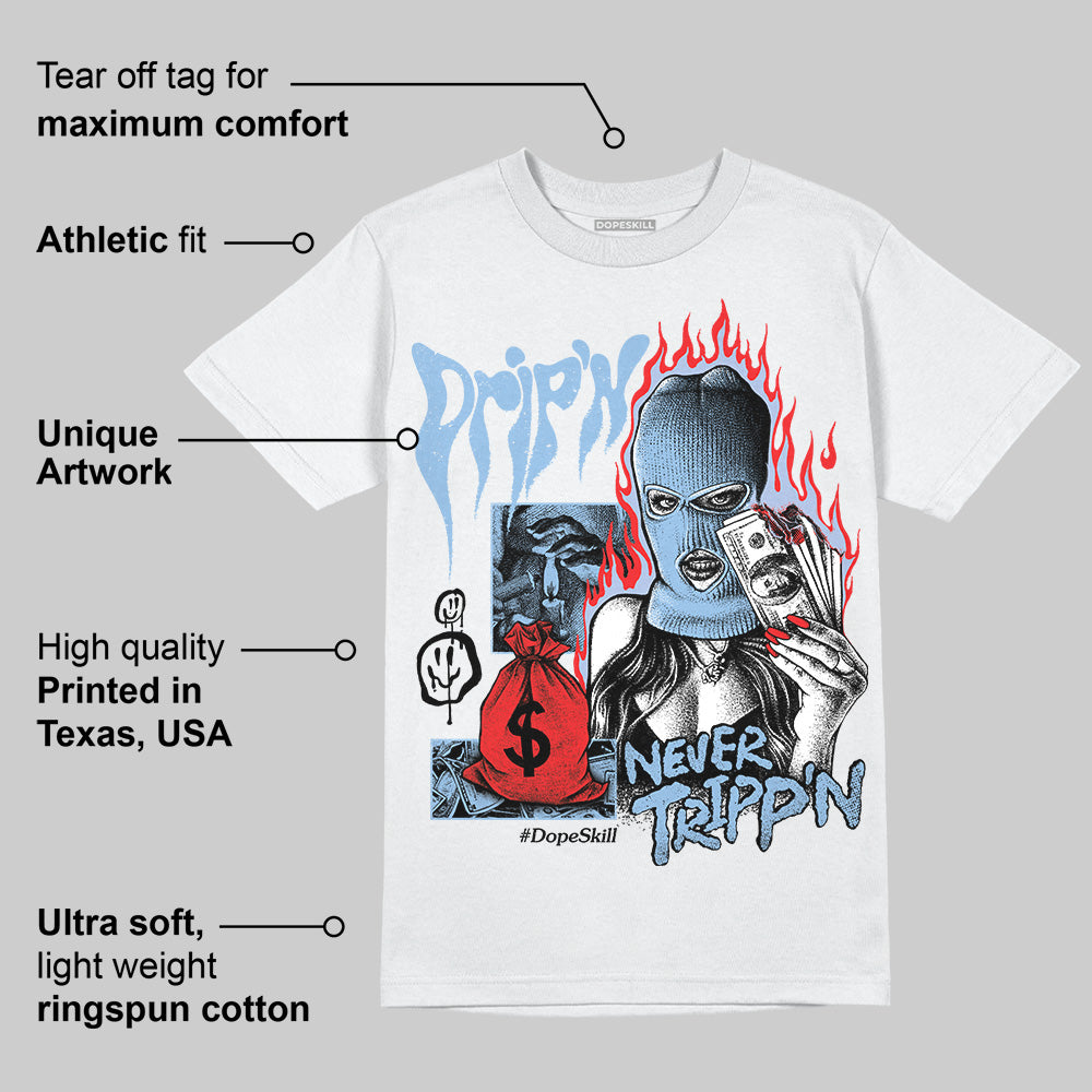Women's Runner Sneaker Light Blue superstreetwear T-Shirt Drip'n Never Tripp'n Graphic