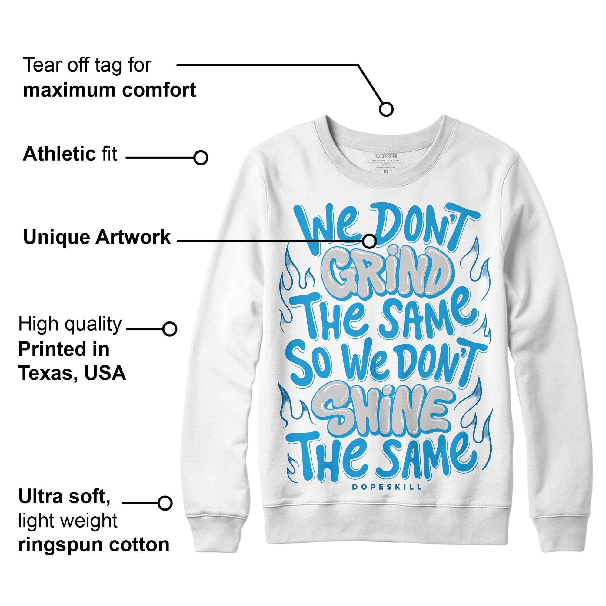 Military Blue 4s superstreetwear Sweatshirt Grind Shine Graphic