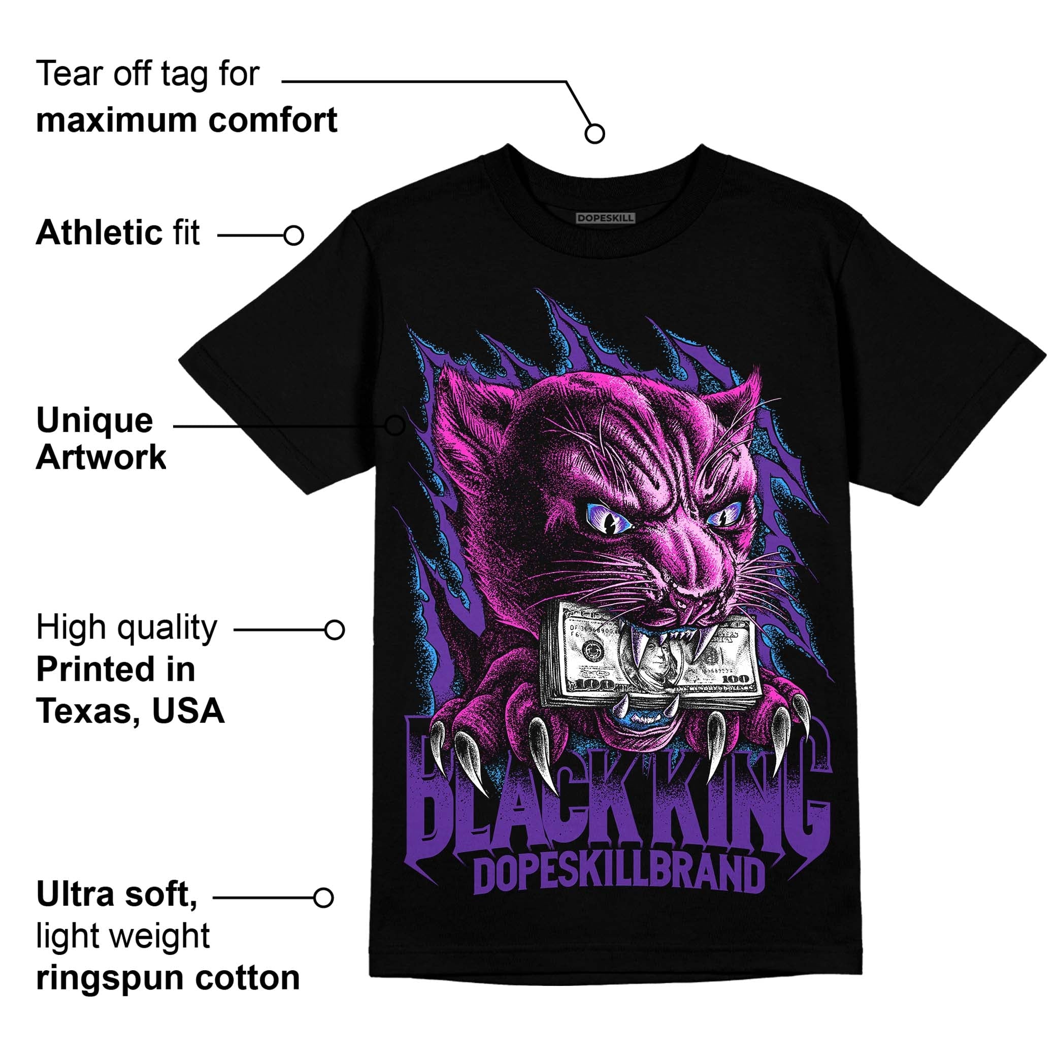 PURPLE Collection superstreetwear T-Shirt Black King Graphic