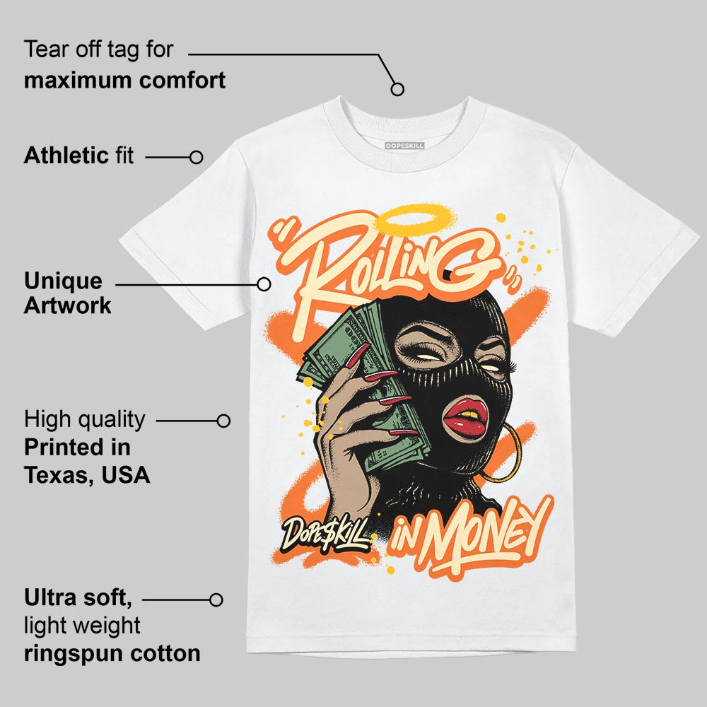 Orange Black White superstreetwear T-Shirt Rolling in Money Graphic