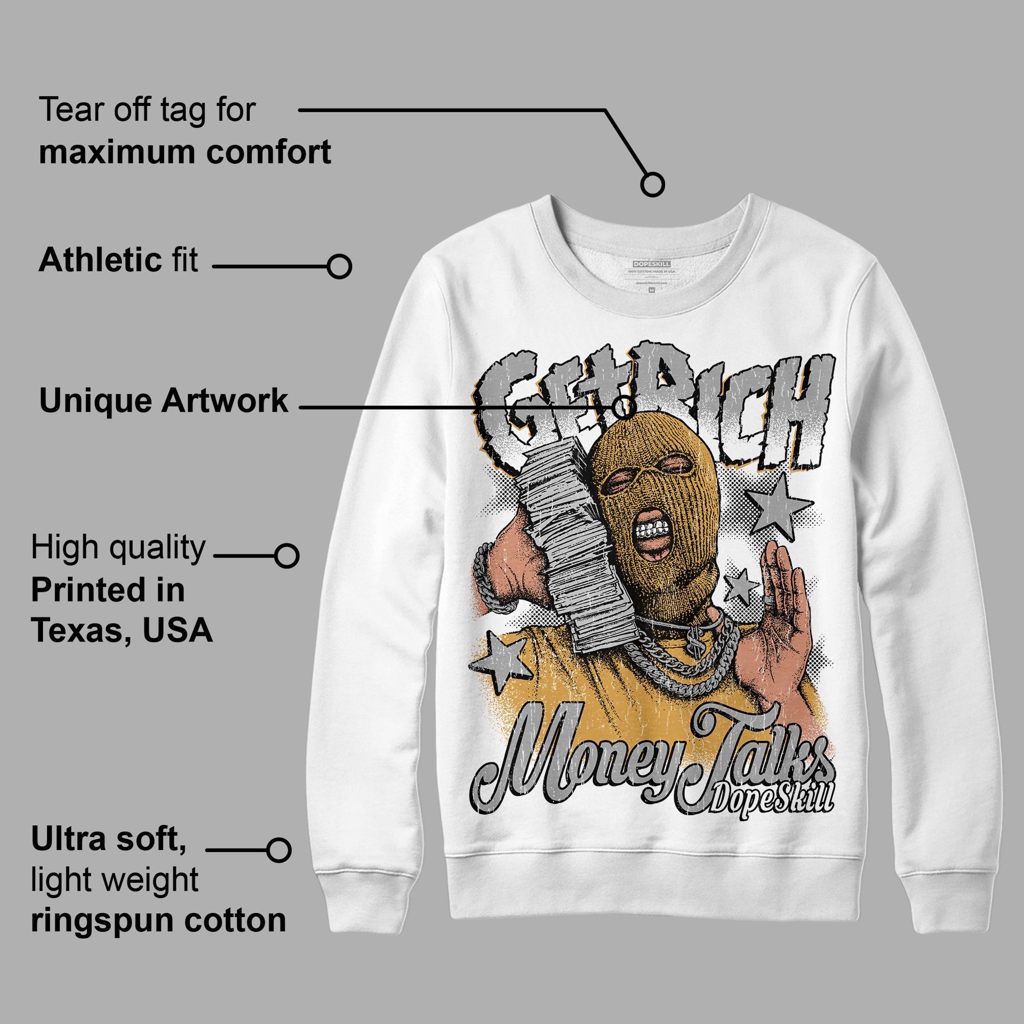 Gratitude 11s superstreetwear Sweatshirt Get Rich Graphic