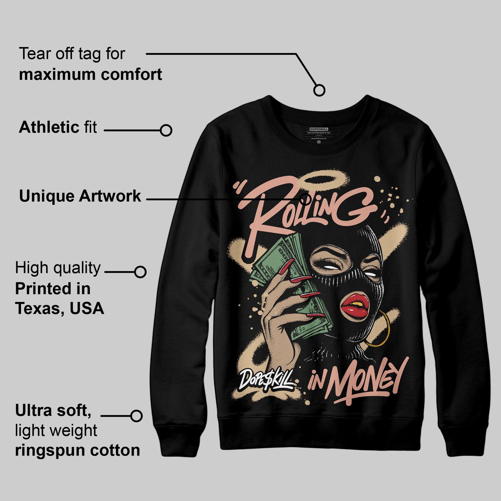 TAN Collection superstreetwear Sweatshirt Rolling in Money Graphic
